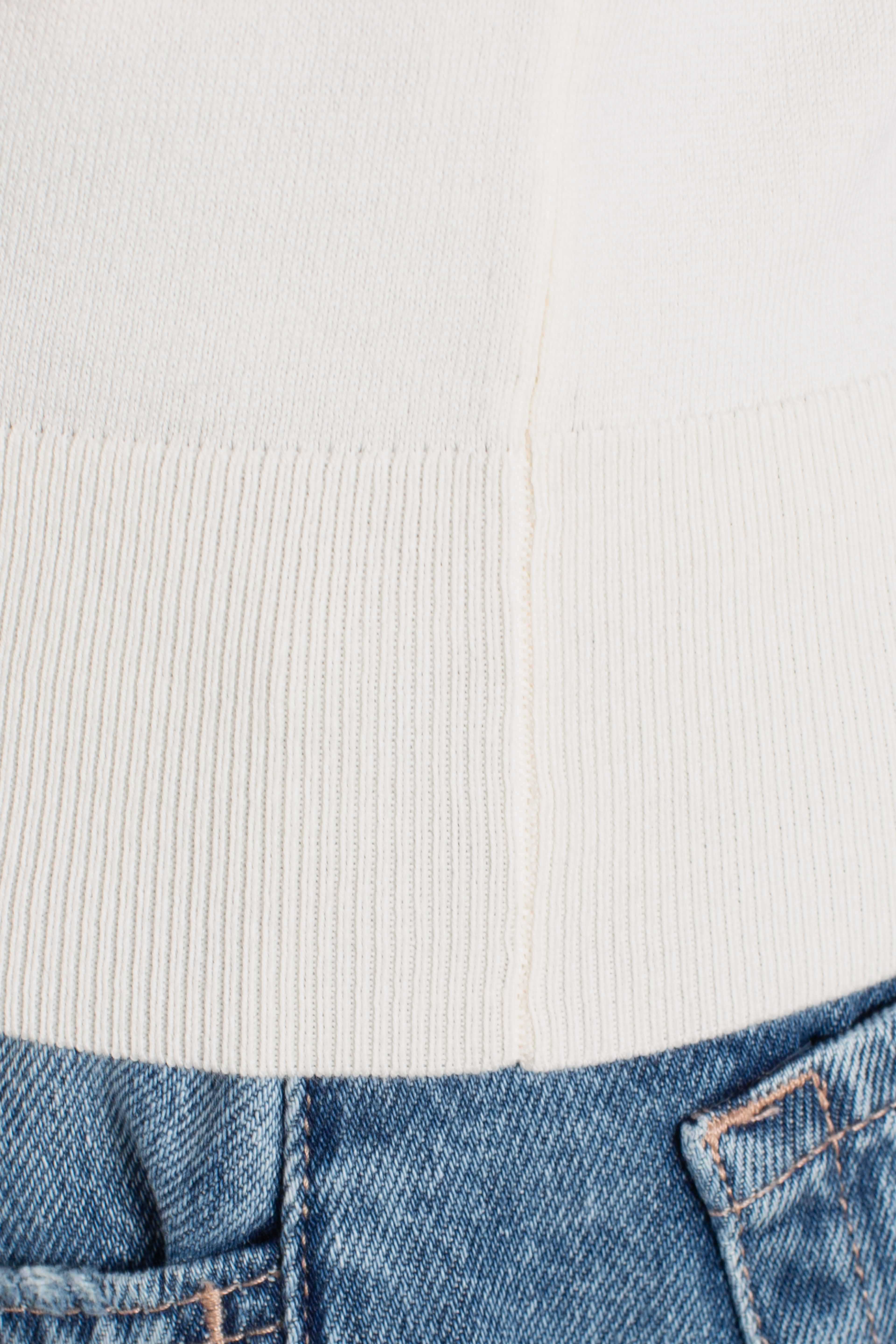 MAGLIA GIROCOLLO A MANICHE CORTE cream