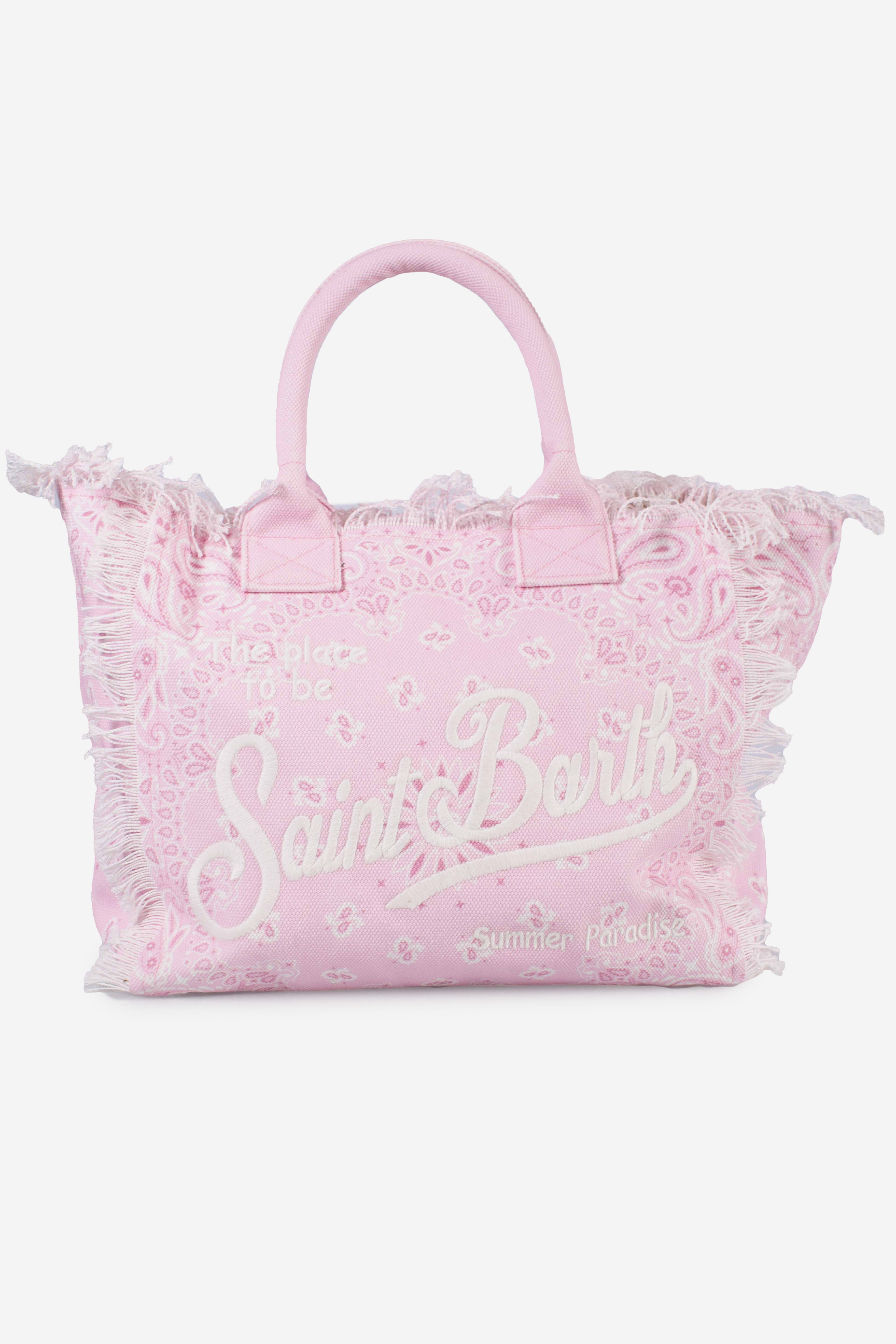 Borsa Vanity regular in canvas rosa con stampa bandana