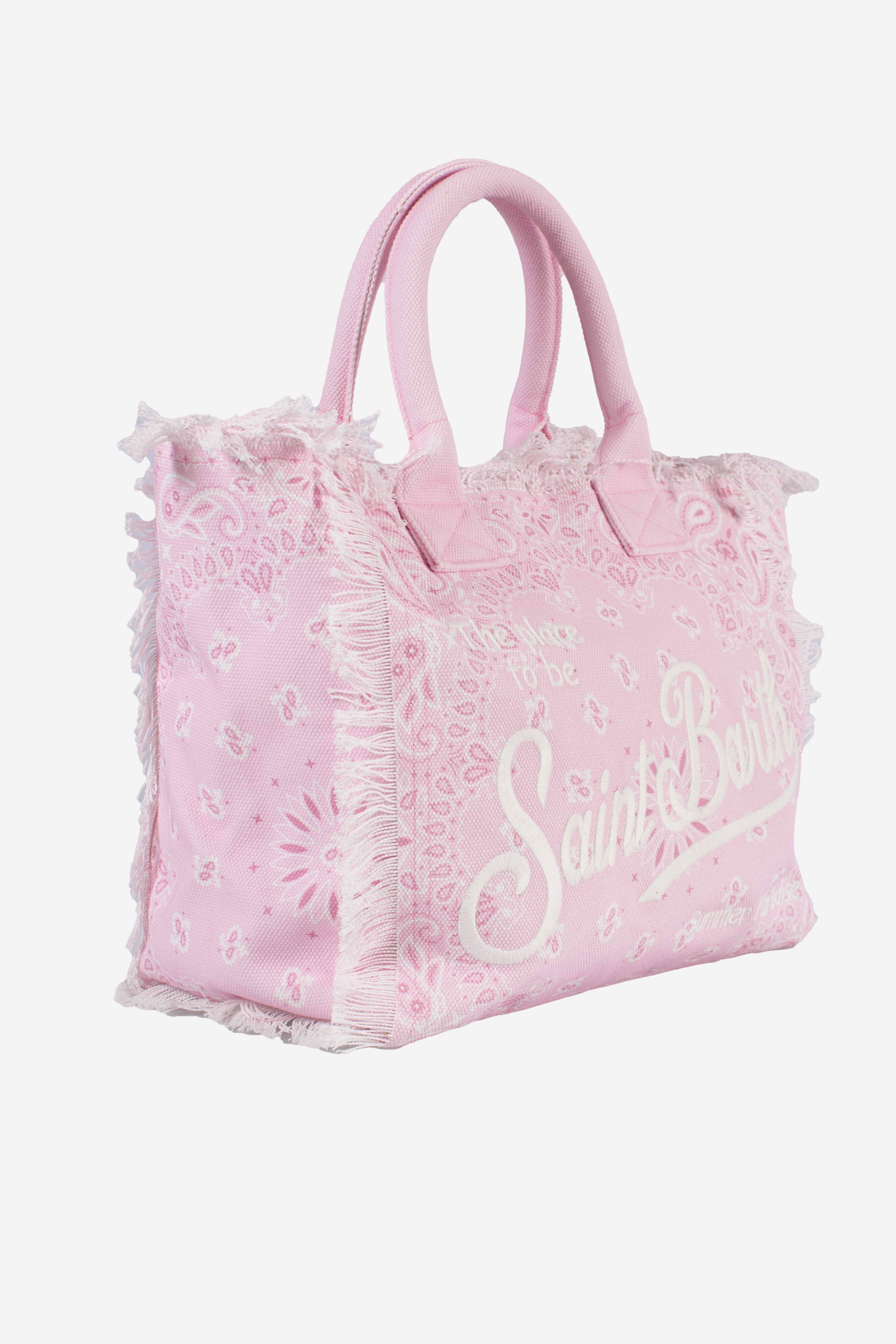 Borsa Vanity regular in canvas rosa con stampa bandana