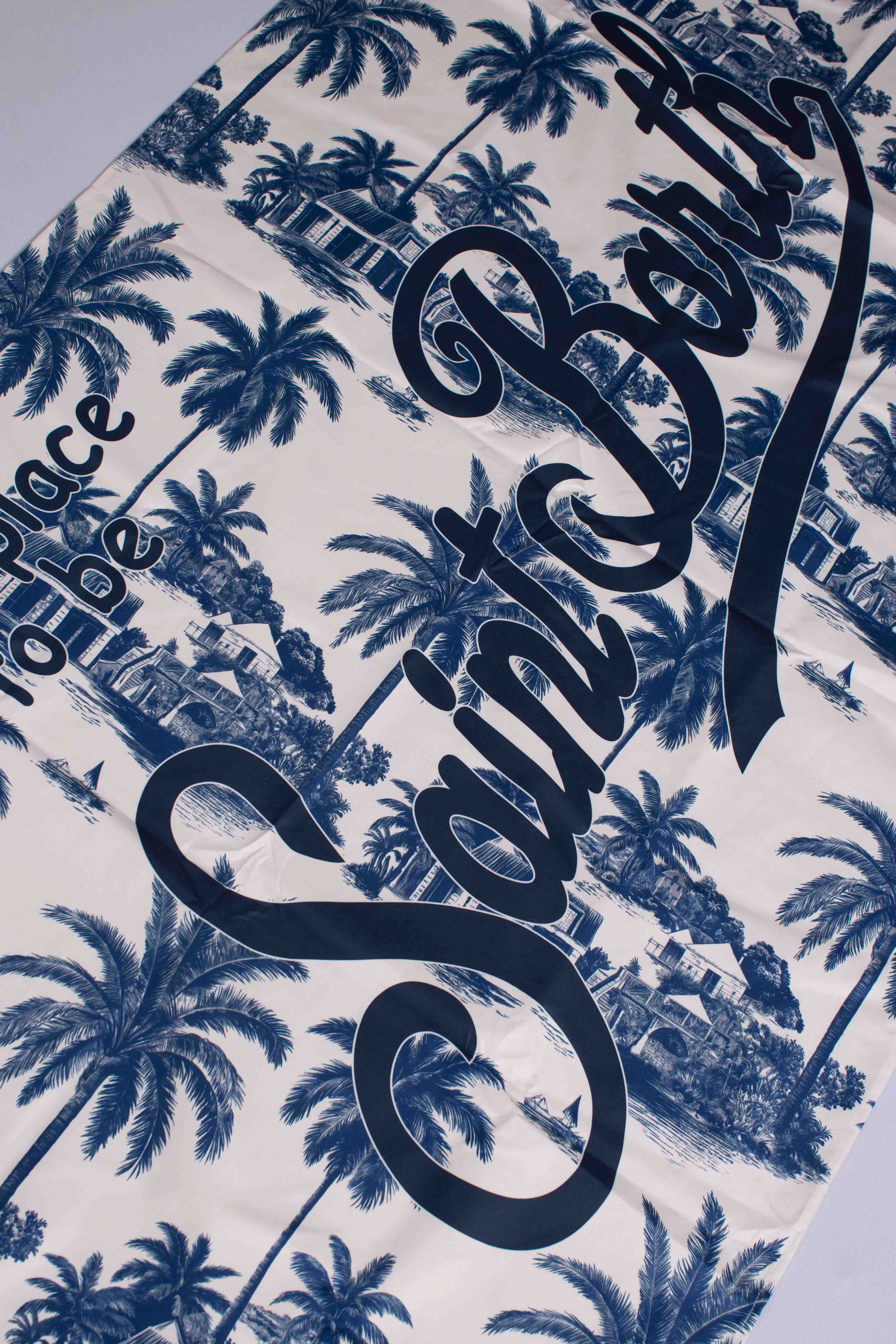 Telo mare Aidan con stampa toile de Jouy e logo | Special edition