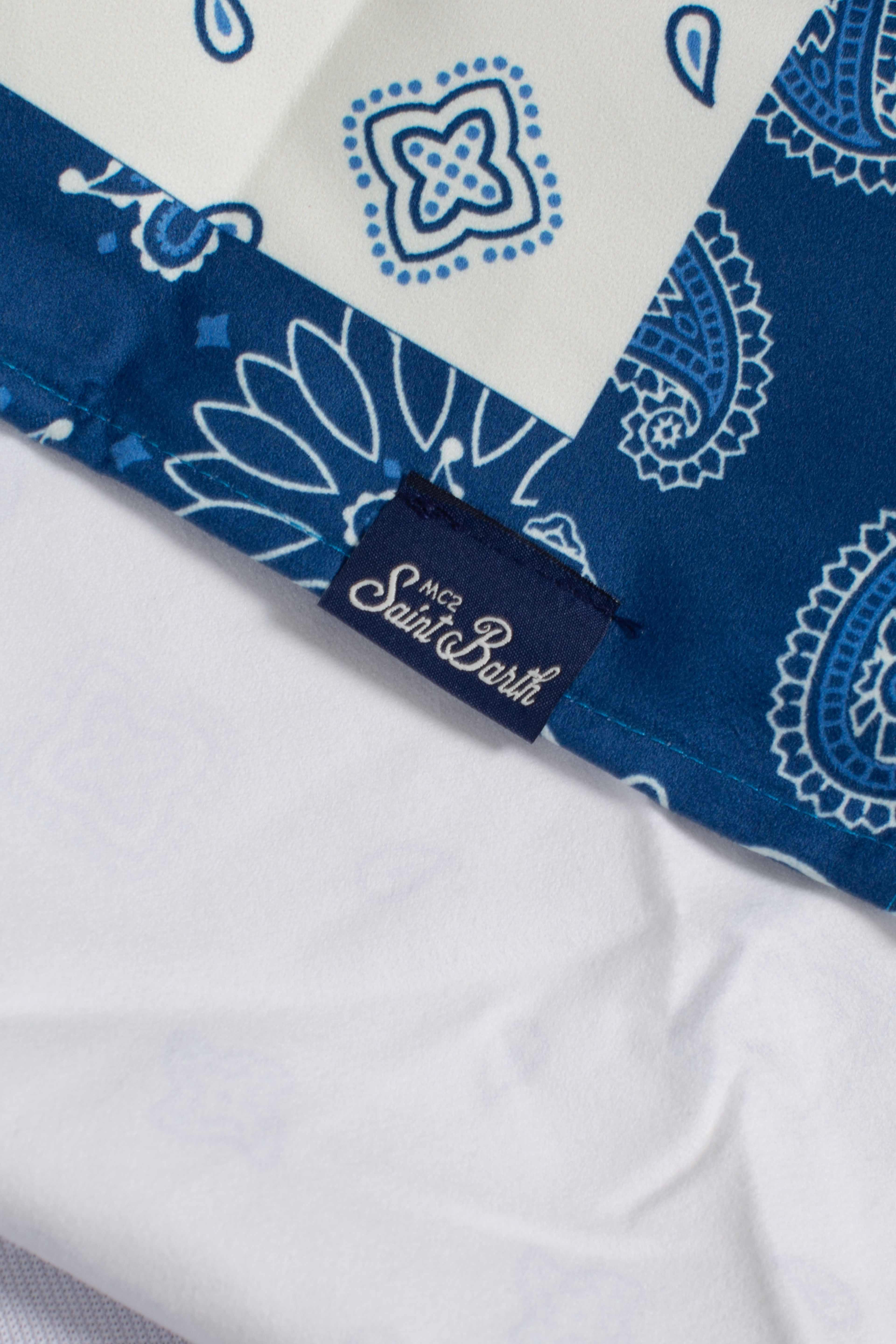 Telo mare Aidan con stampa foulard e logo