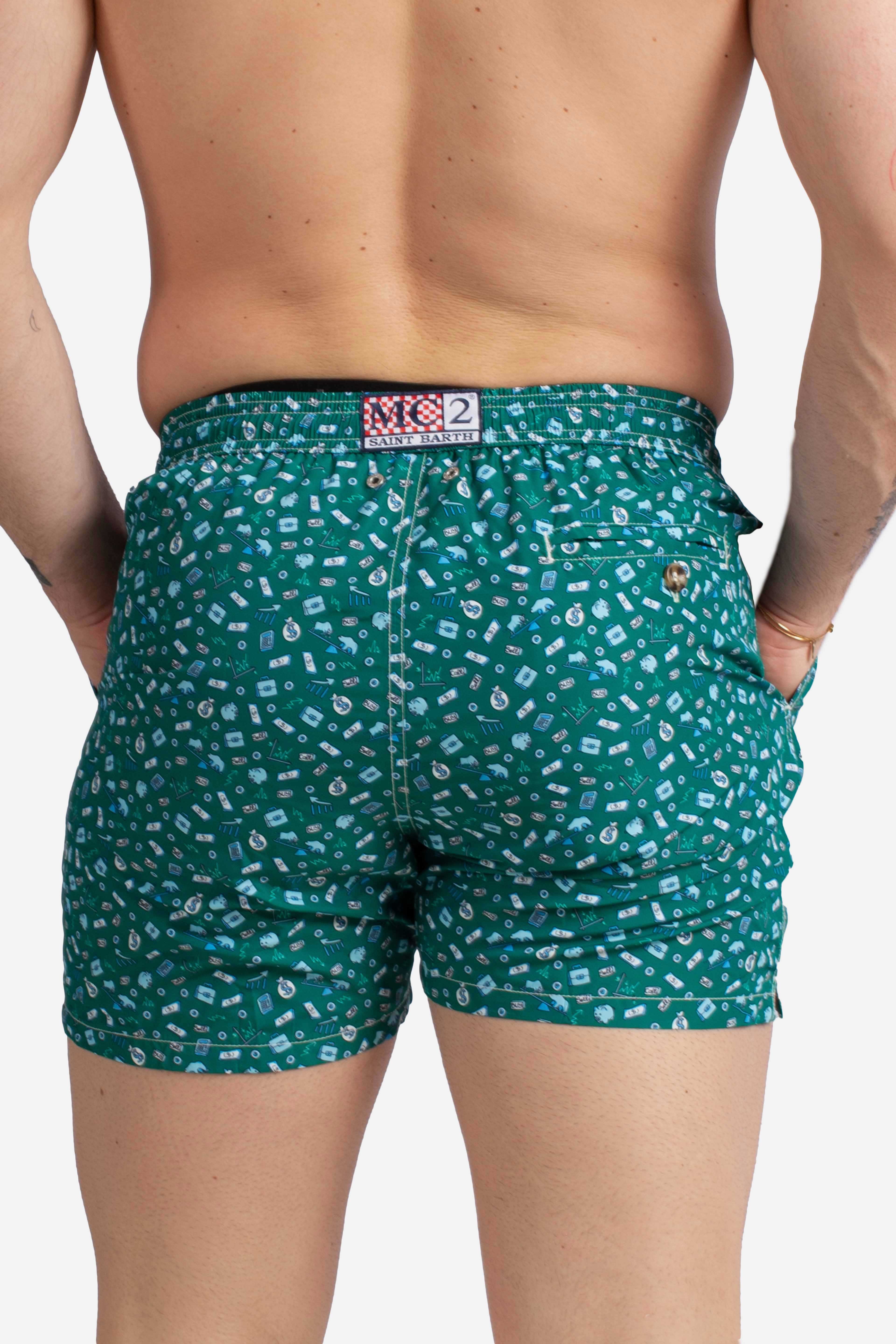 Costume Lighting Micro stampa ultralight swim short broker green