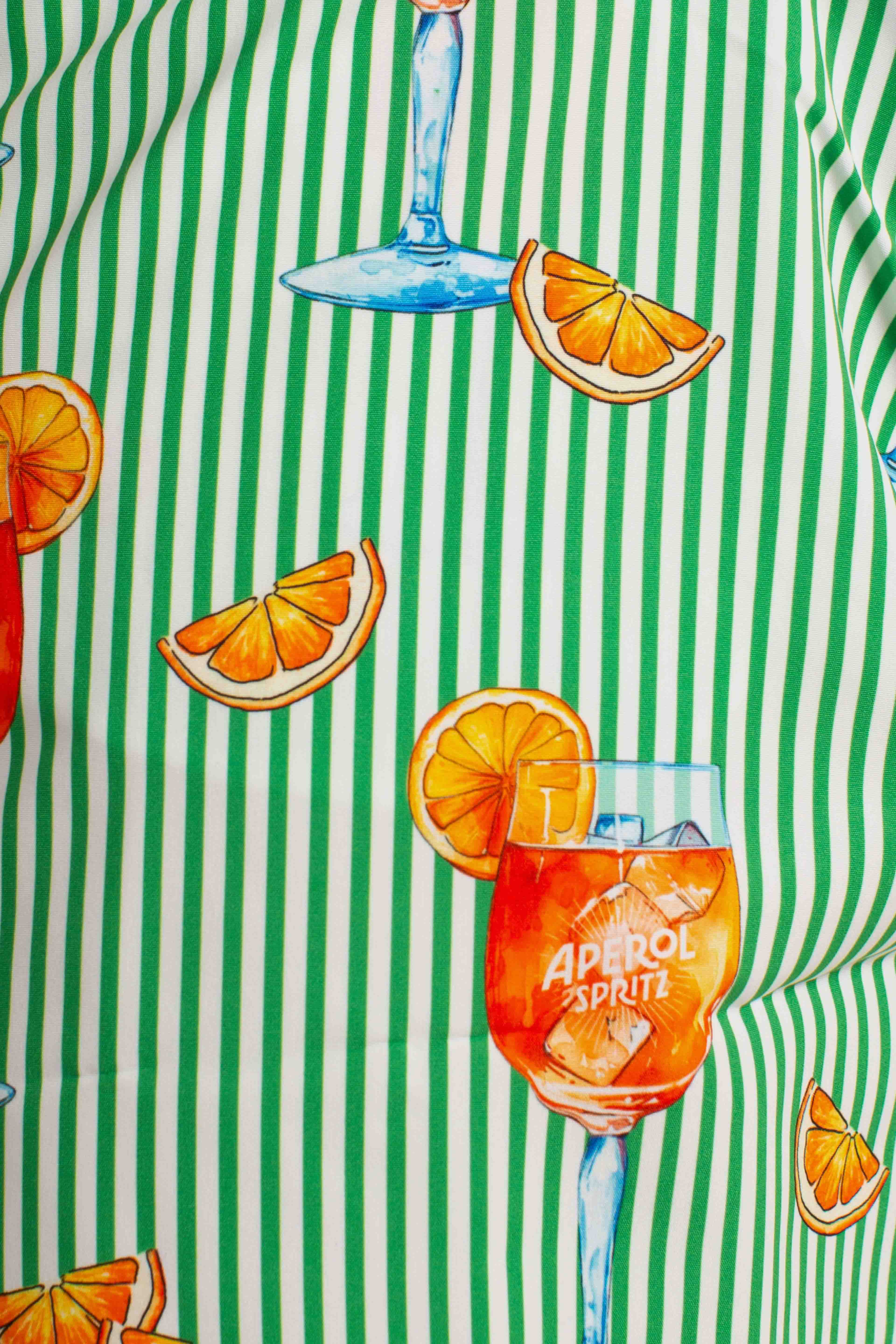 Costume mare Gustavia a righe happy cocktail stripes green white | Special Edition