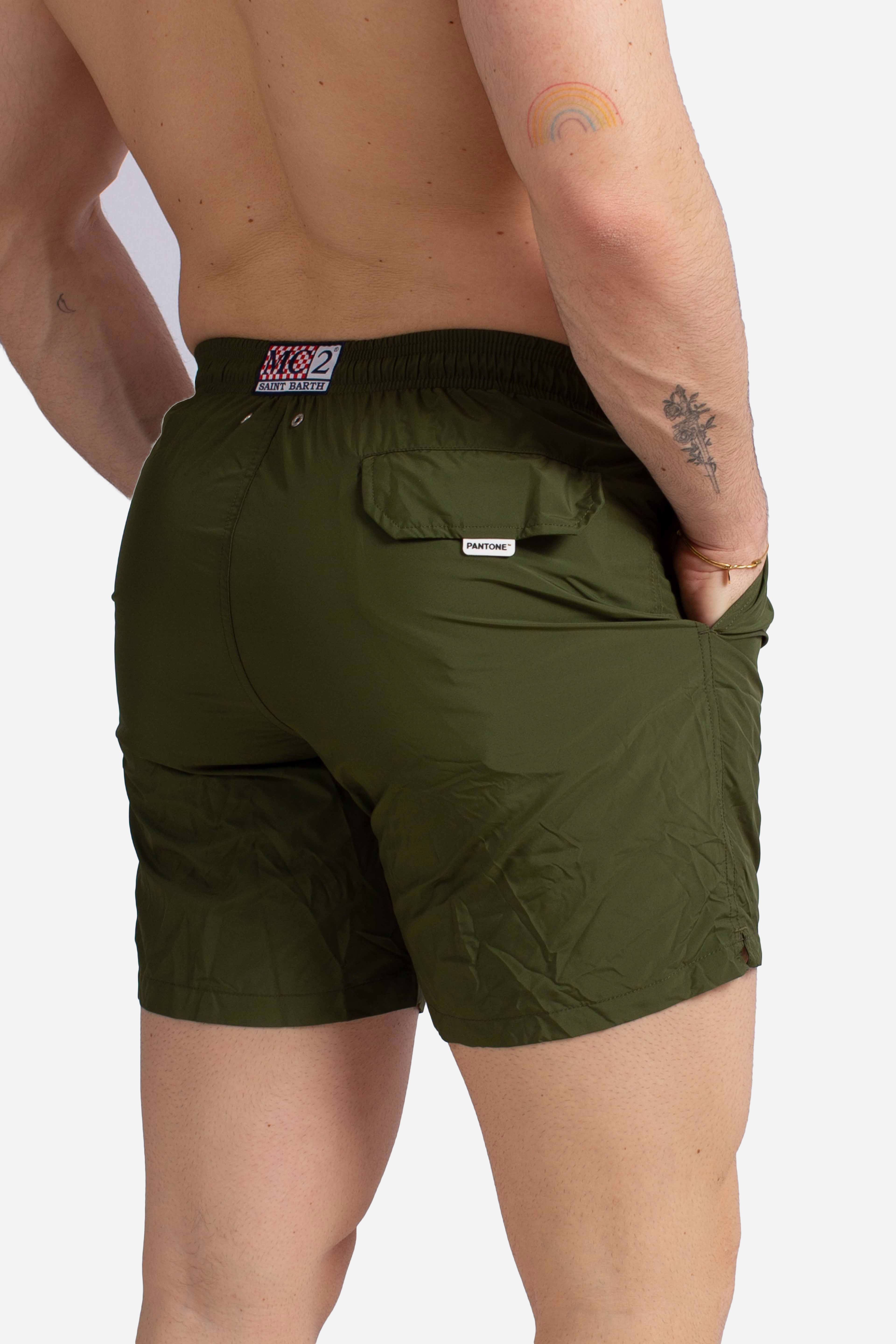Costume mare Lighting Pantone in tessuto leggero verde militare | PANTONE® SPECIAL EDITION
