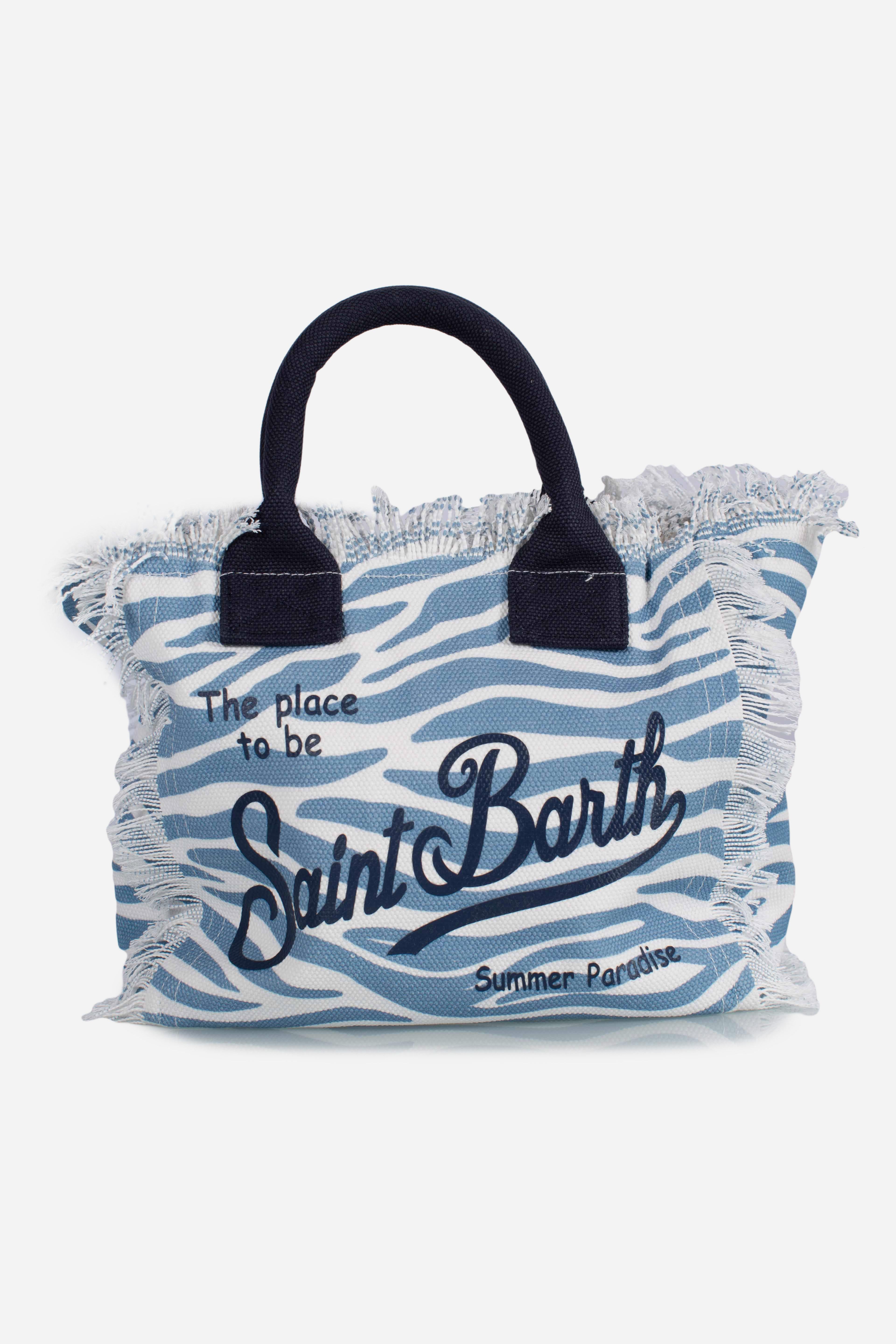 Borsa Colette in canvas di cotone con stampa zebrata