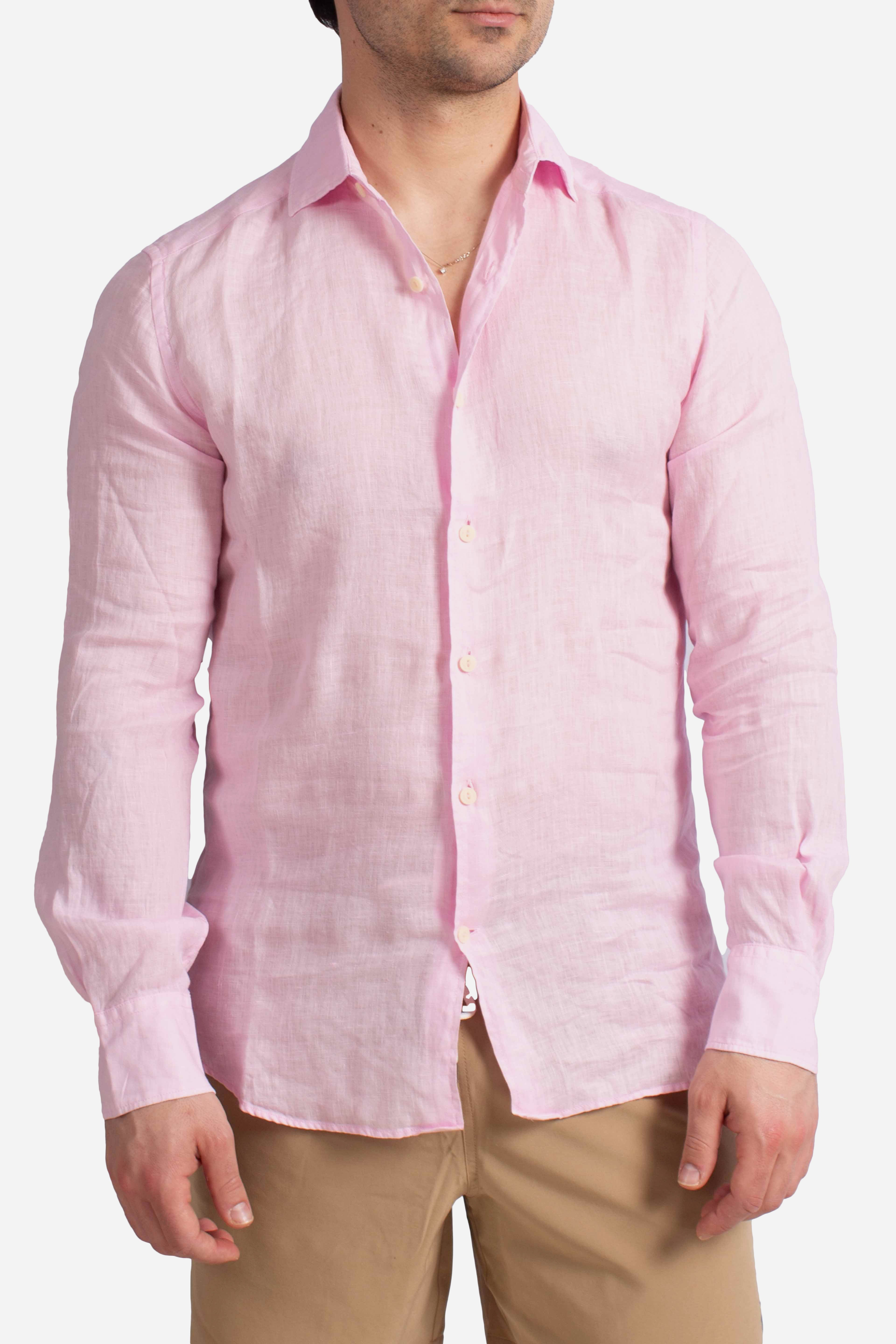 Camicia Pamplona in lino pink