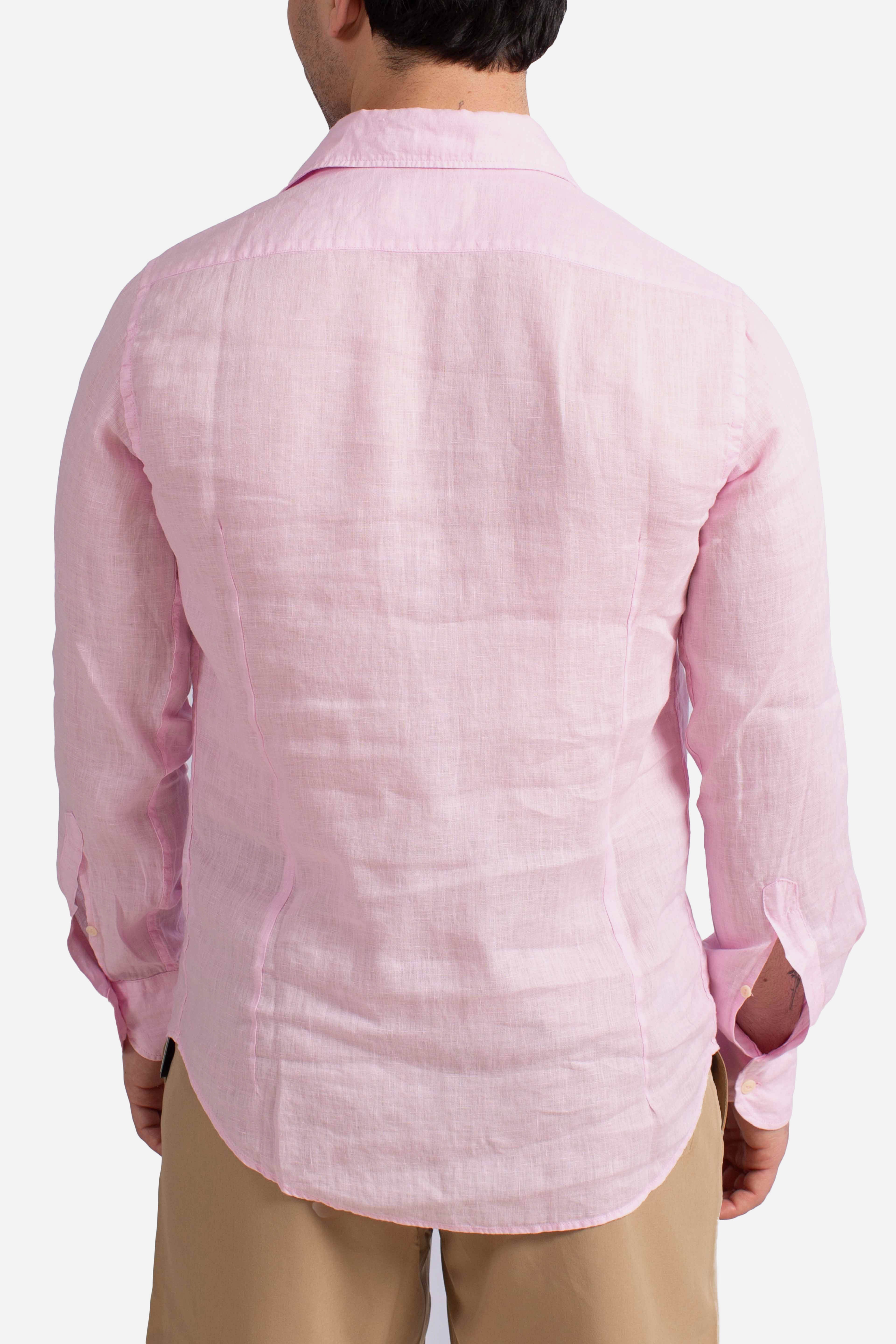 Camicia Pamplona in lino pink