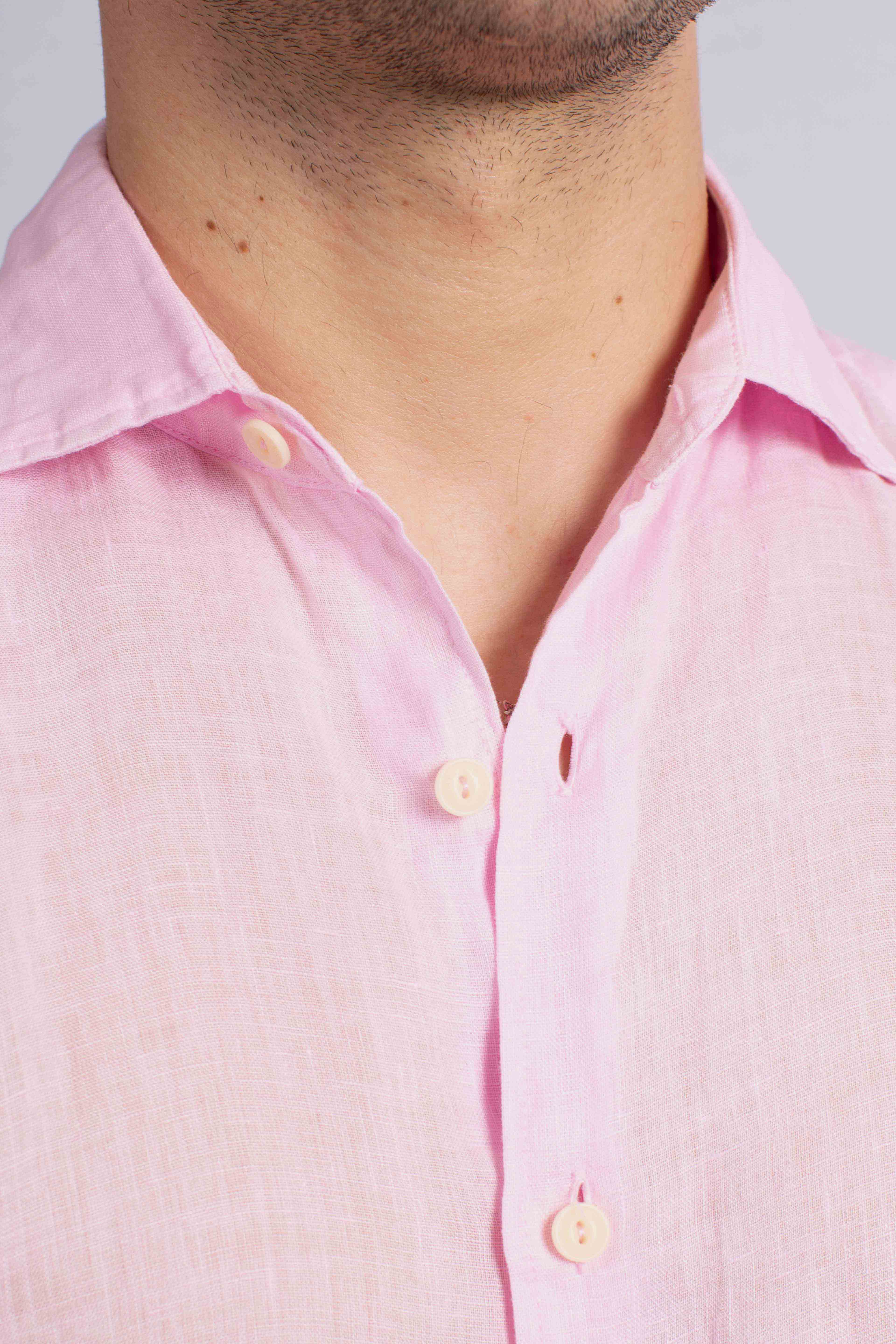 Camicia Pamplona in lino pink