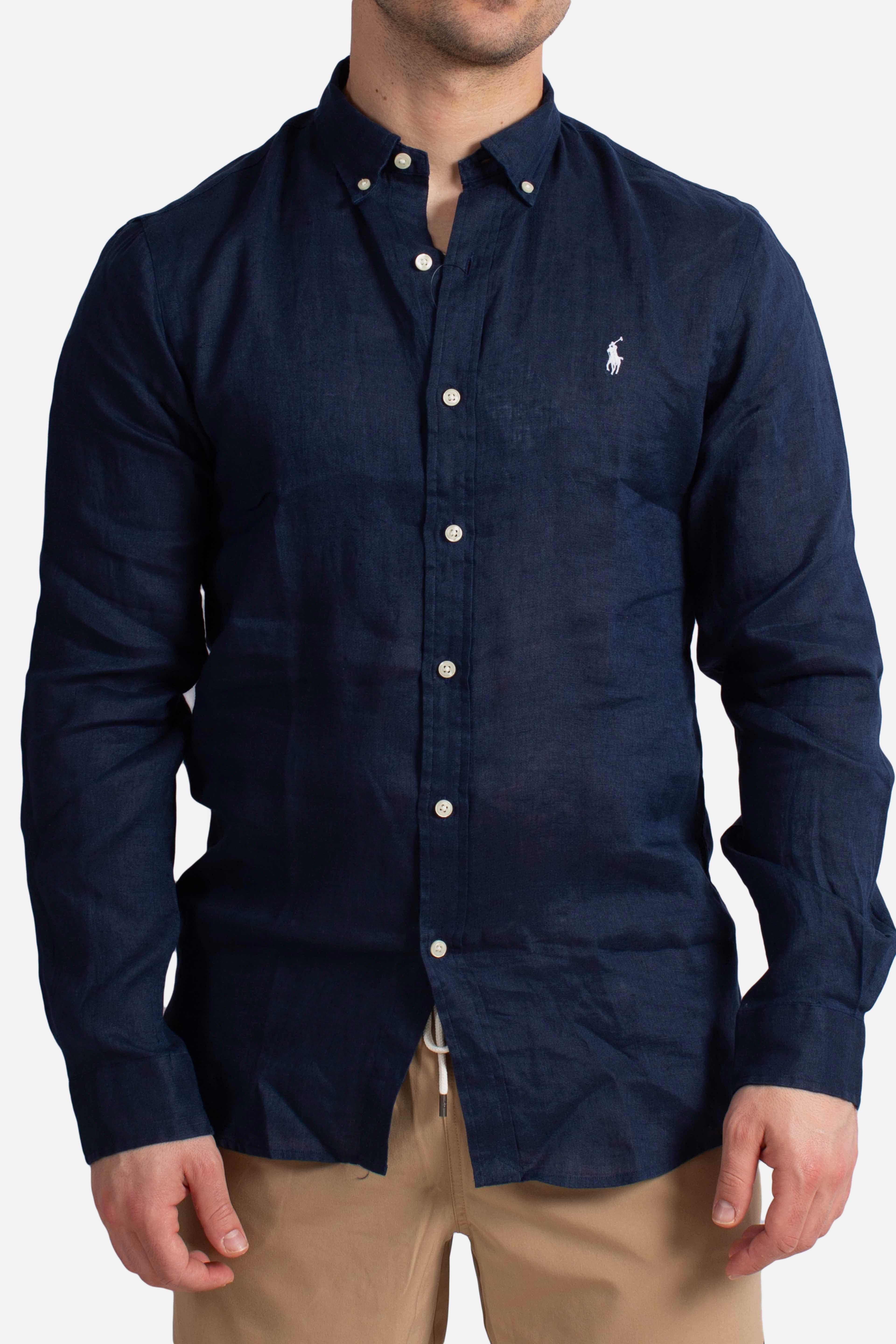 Camicia in lino botton down Slim-Fit