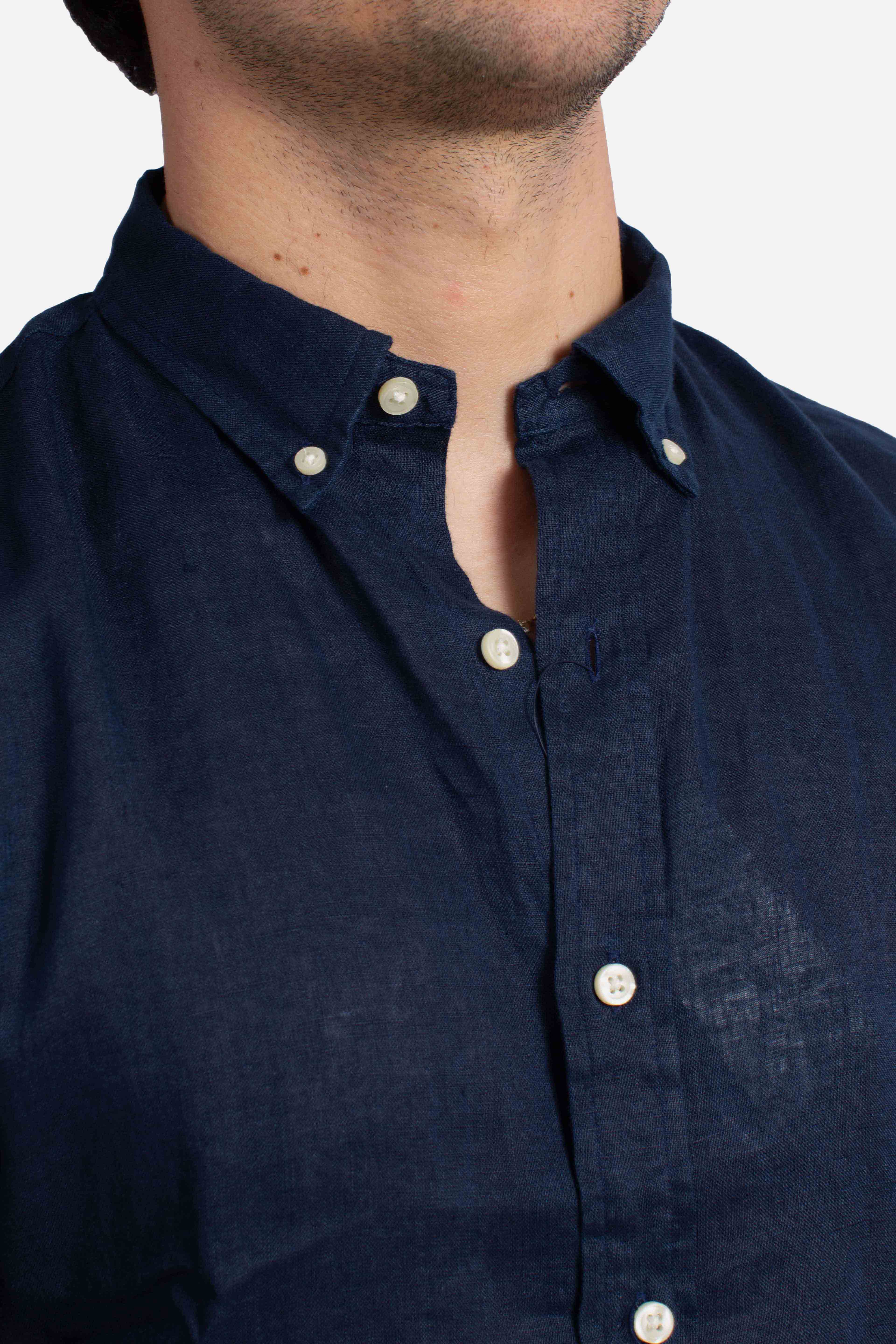 Camicia in lino botton down Slim-Fit