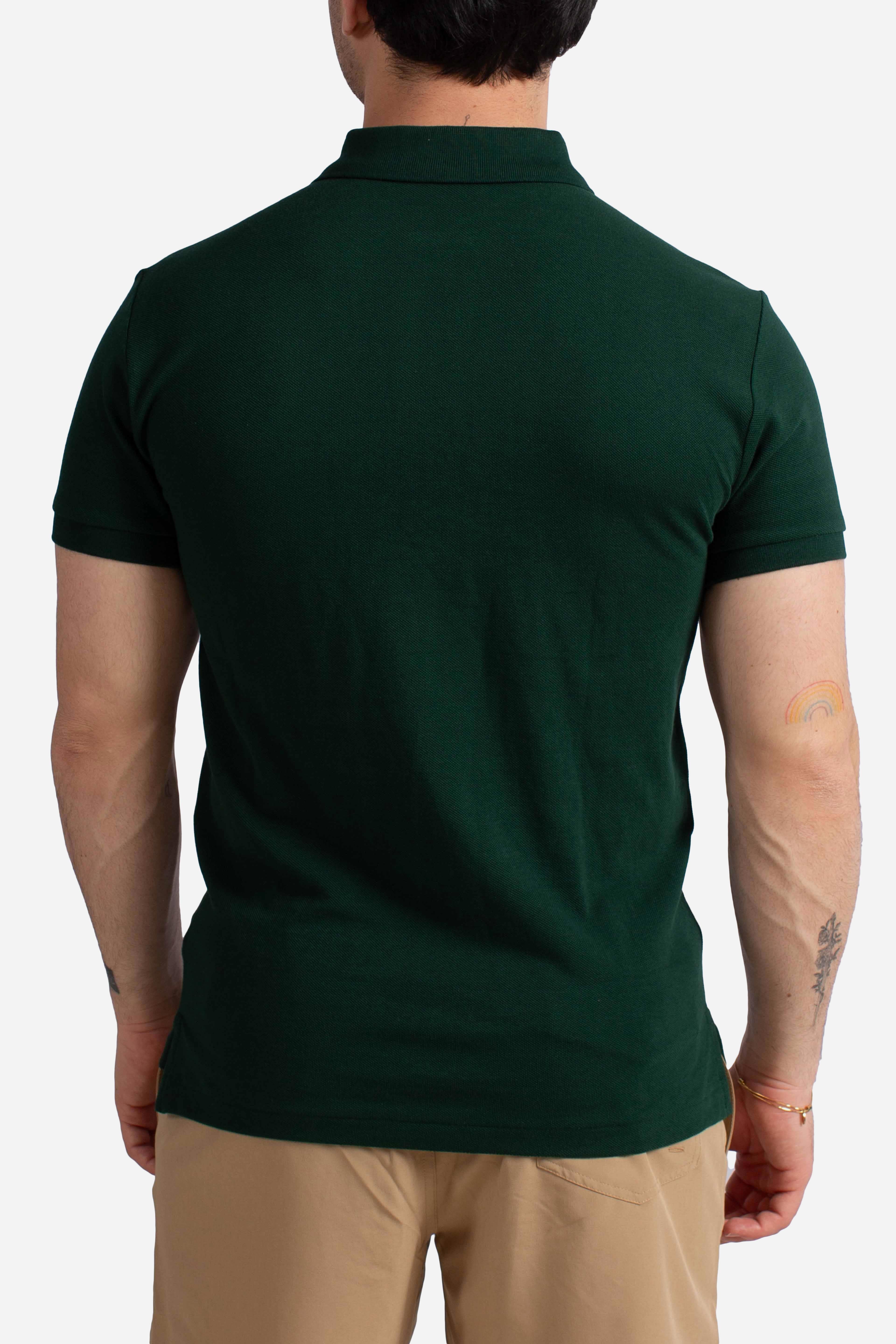 Polo iconica in piqué Custom Slim-Fit green
