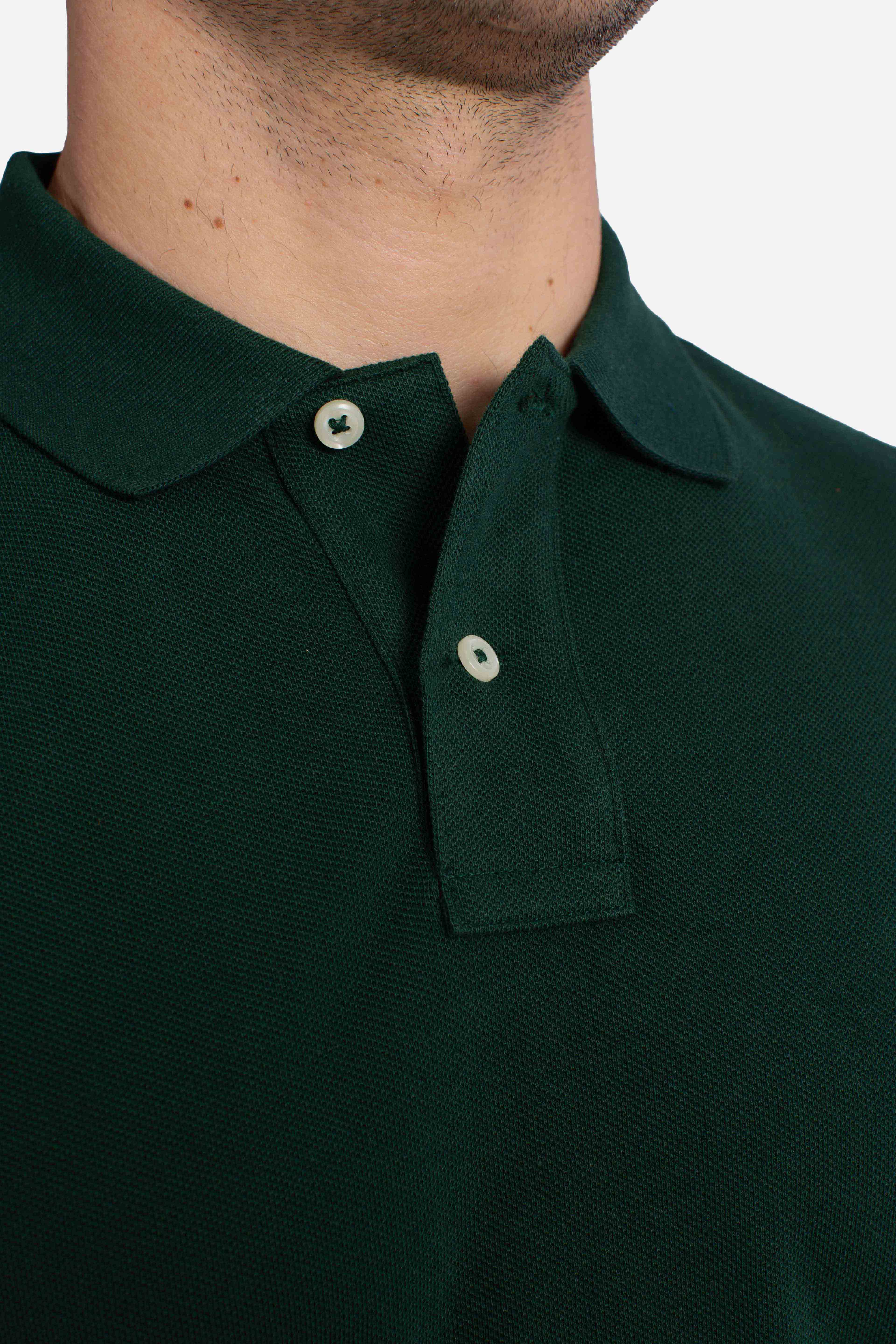 Polo iconica in piqué Custom Slim-Fit green