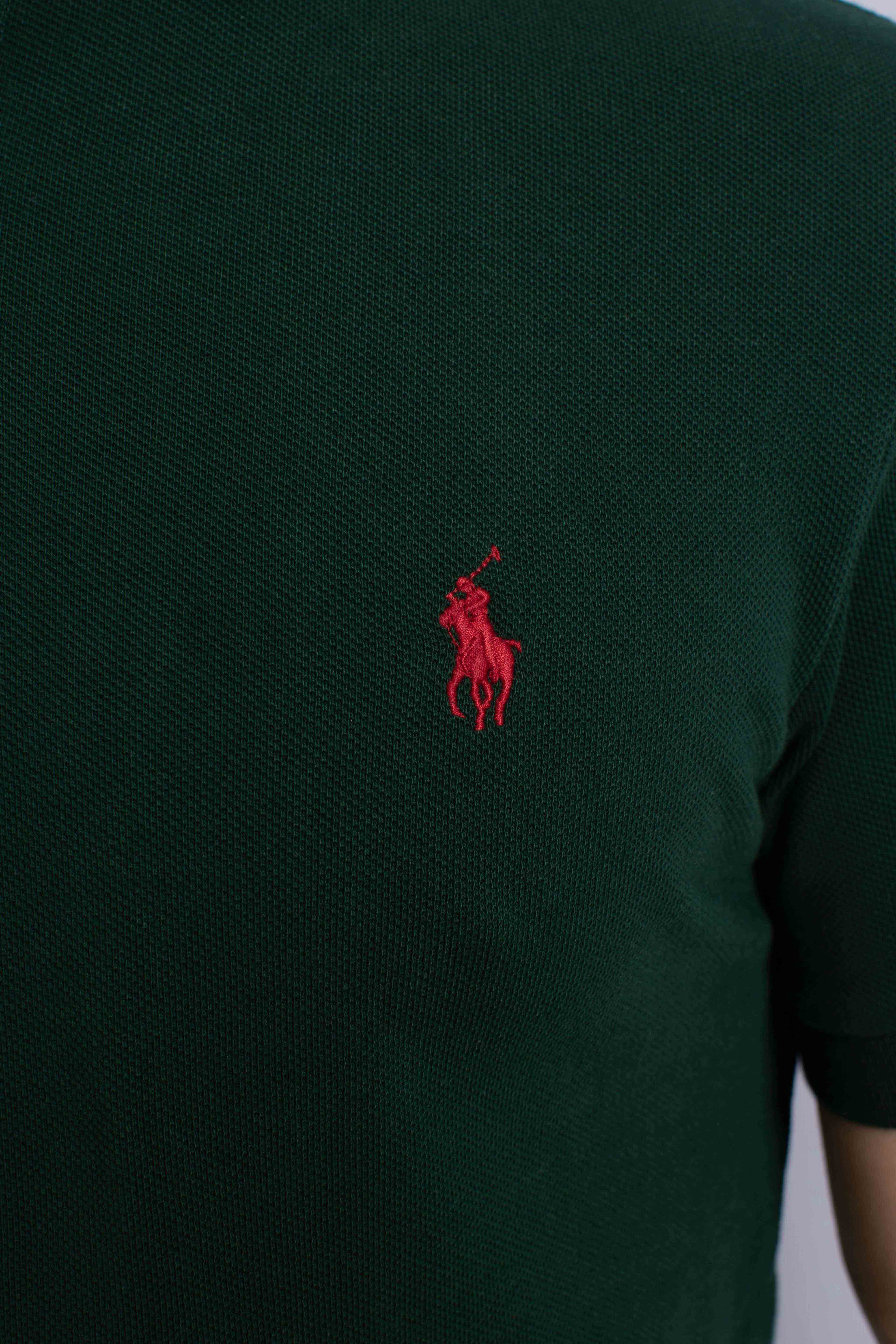 Polo iconica in piqué Custom Slim-Fit green