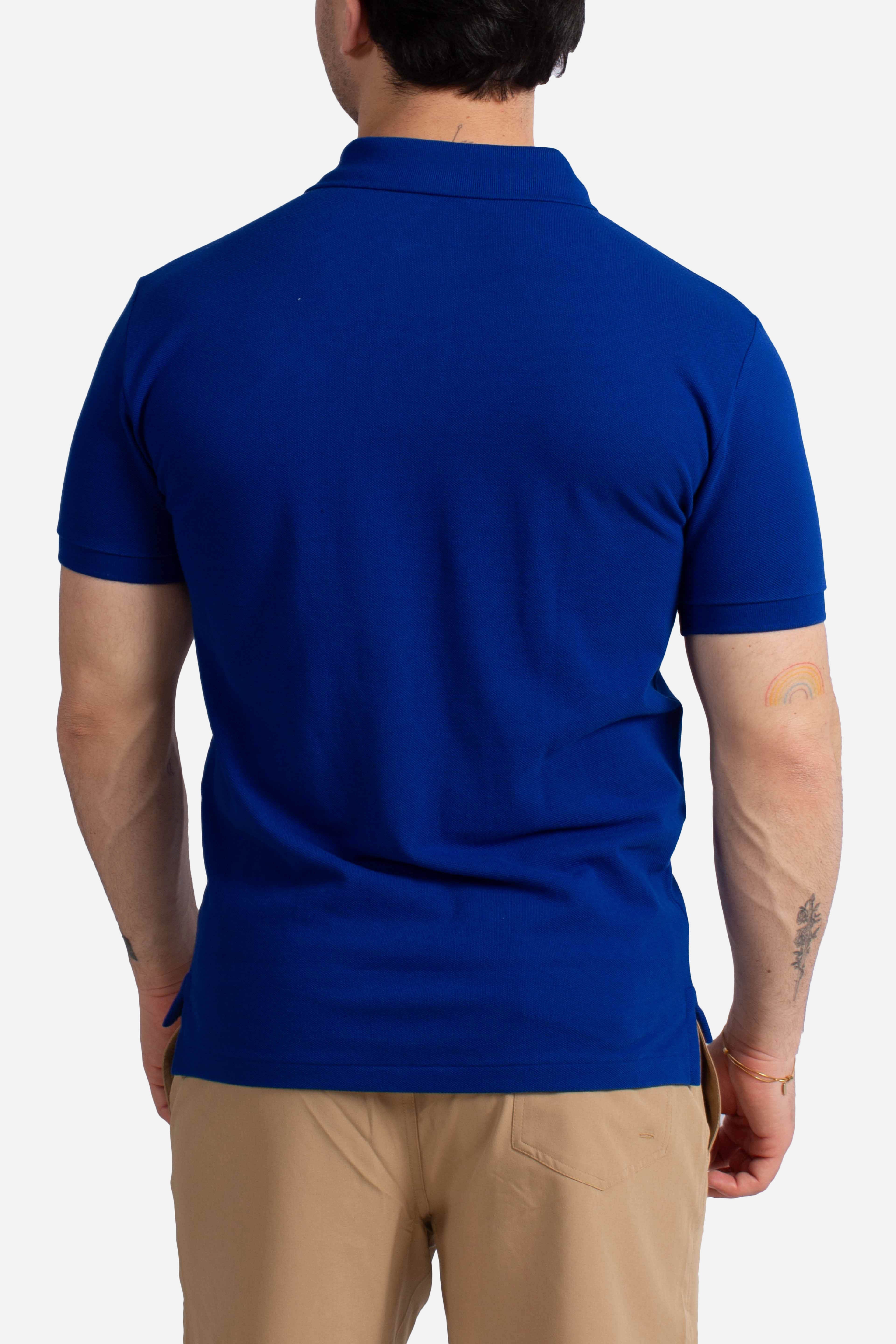 Polo iconica in piqué Custom Slim-Fit blue royal
