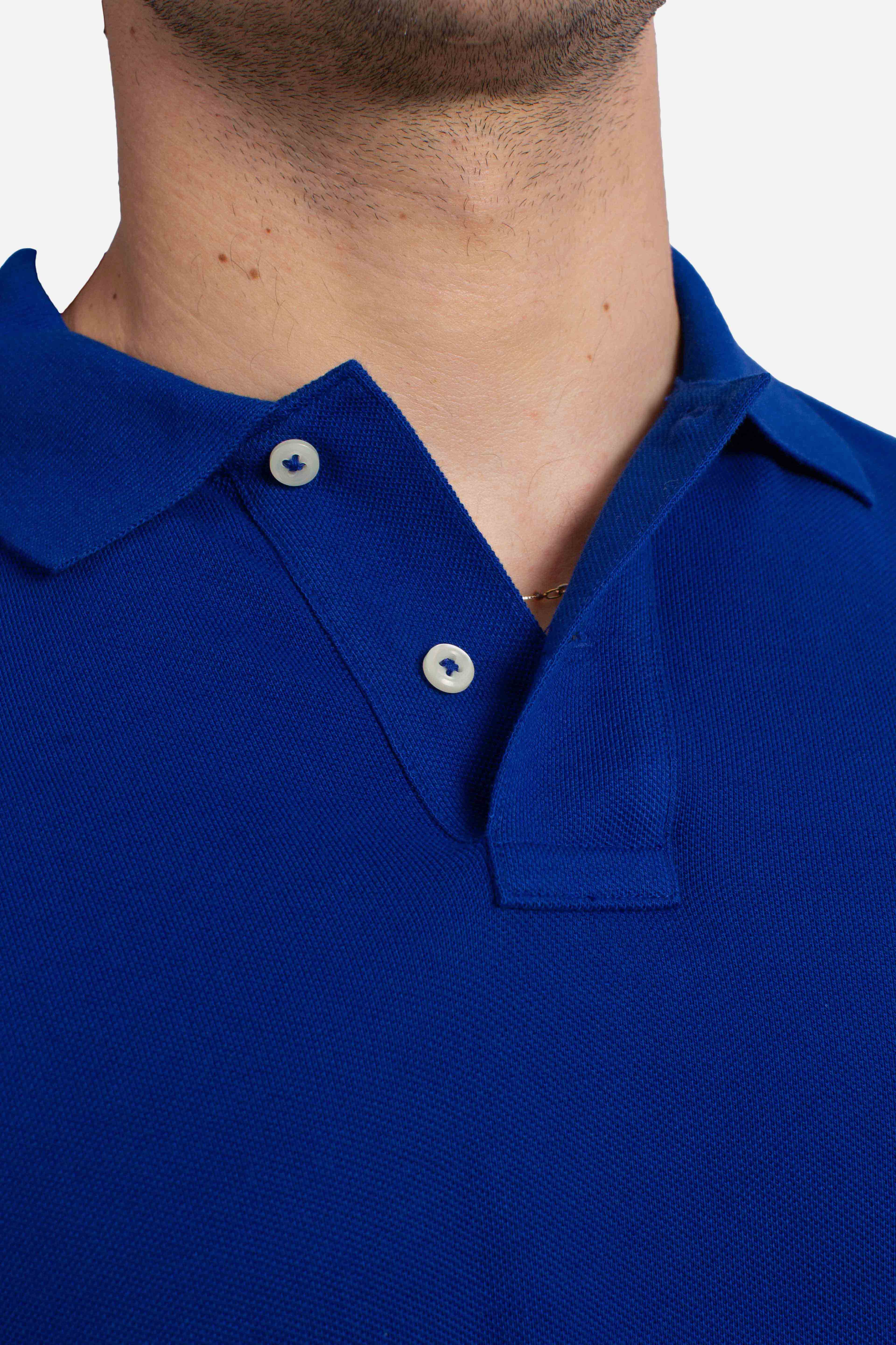 Polo iconica in piqué Custom Slim-Fit blue royal