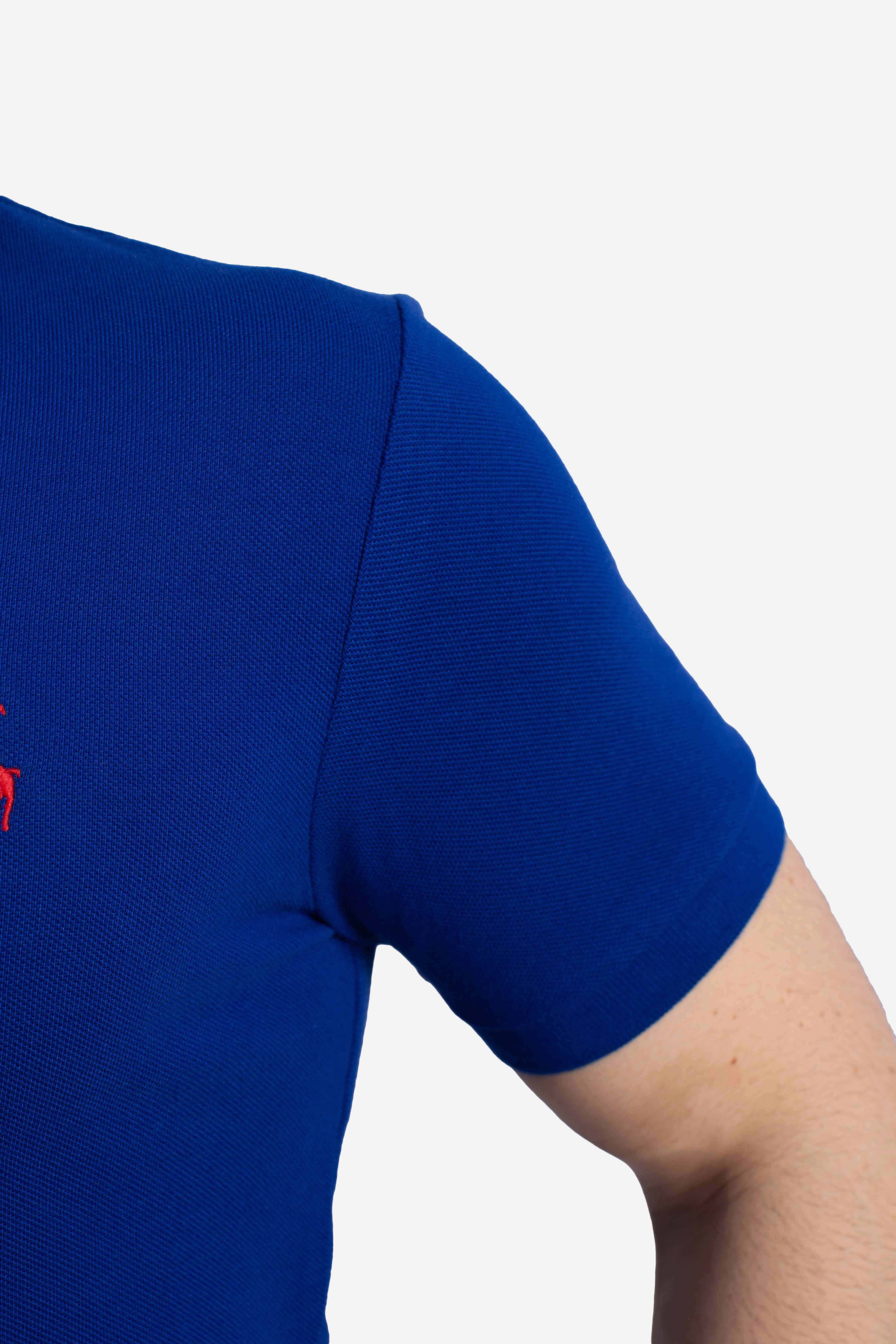 Polo iconica in piqué Custom Slim-Fit blue royal