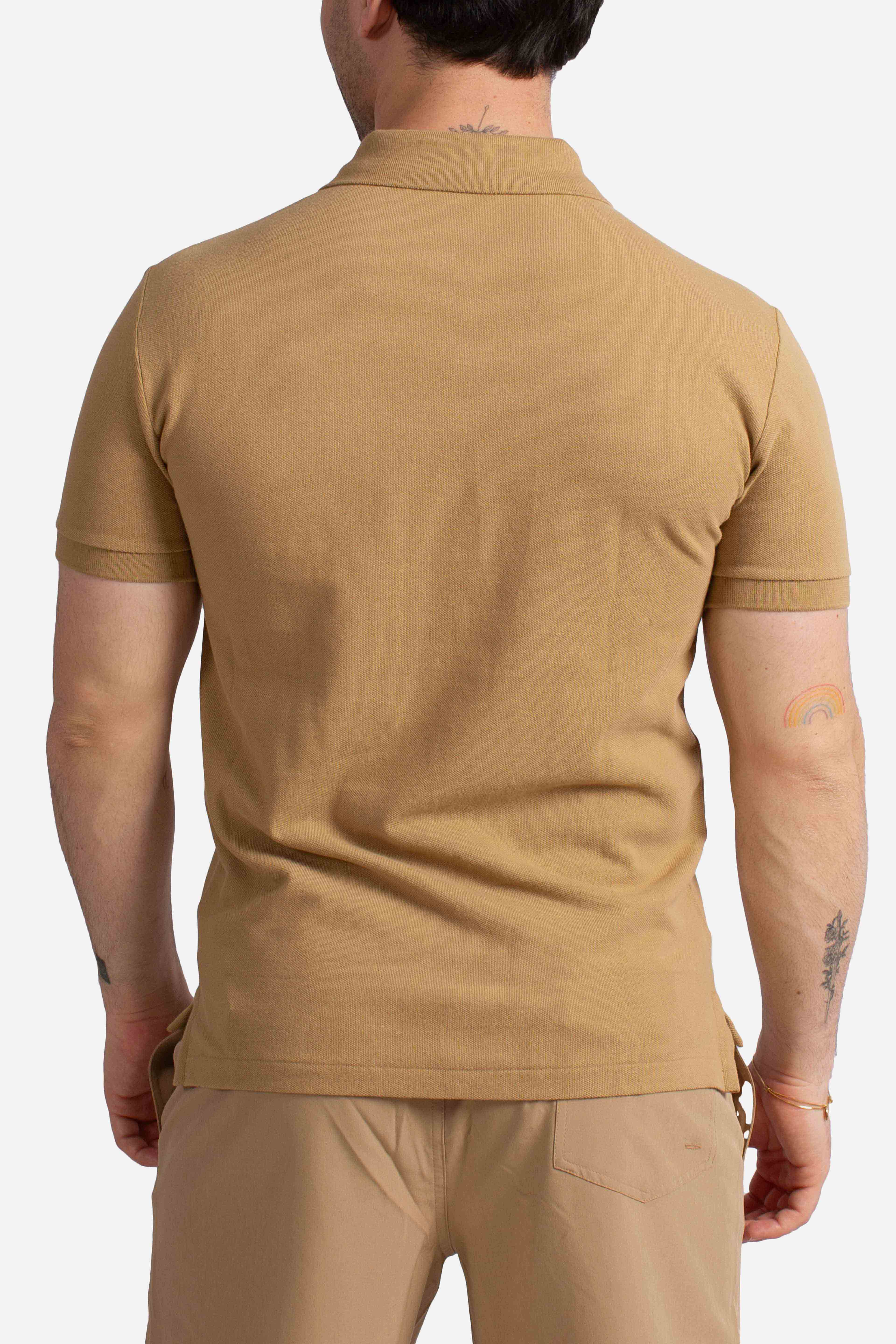 Polo iconica in piqué Custom Slim-Fit cafe tan