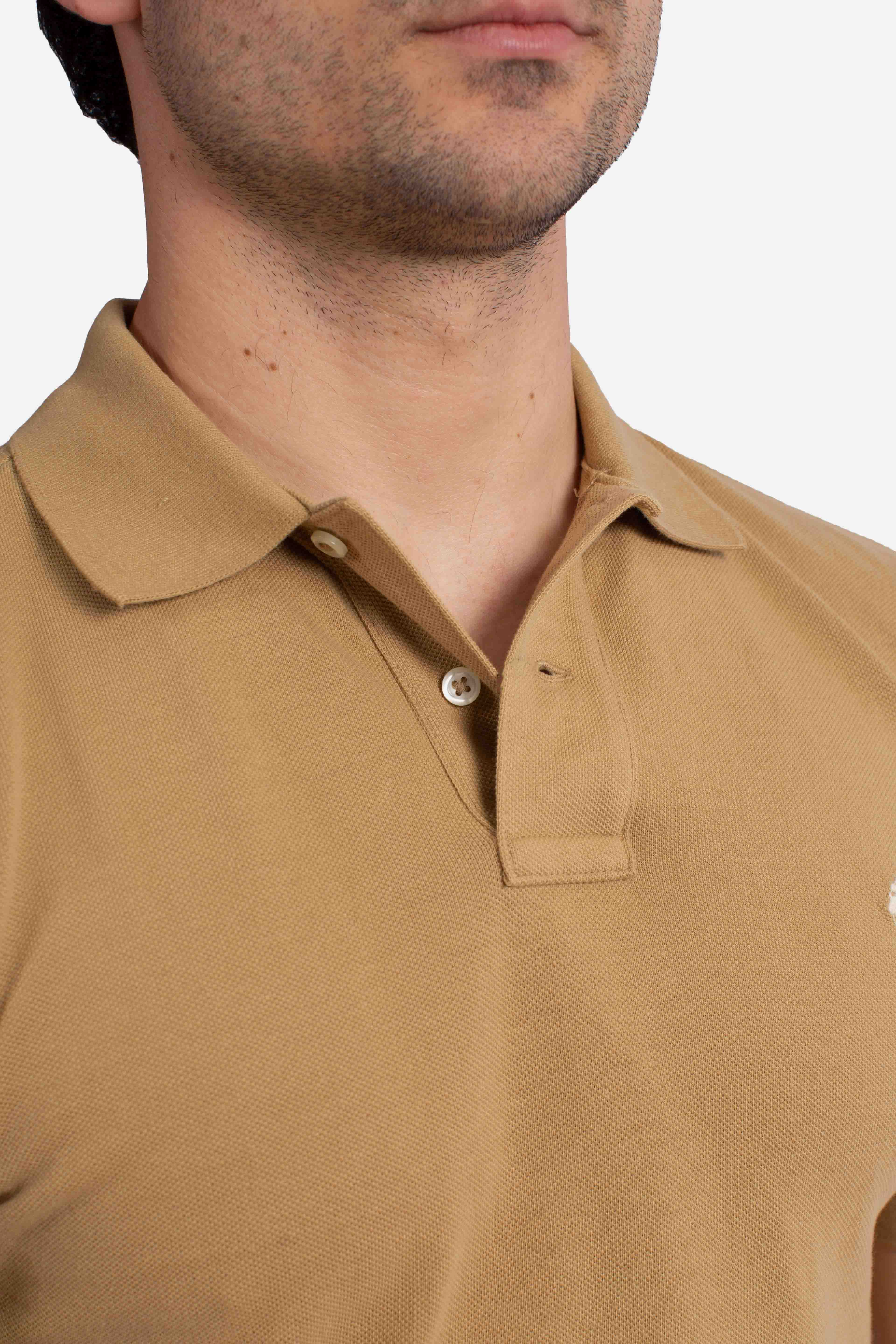 Polo iconica in piqué Custom Slim-Fit cafe tan