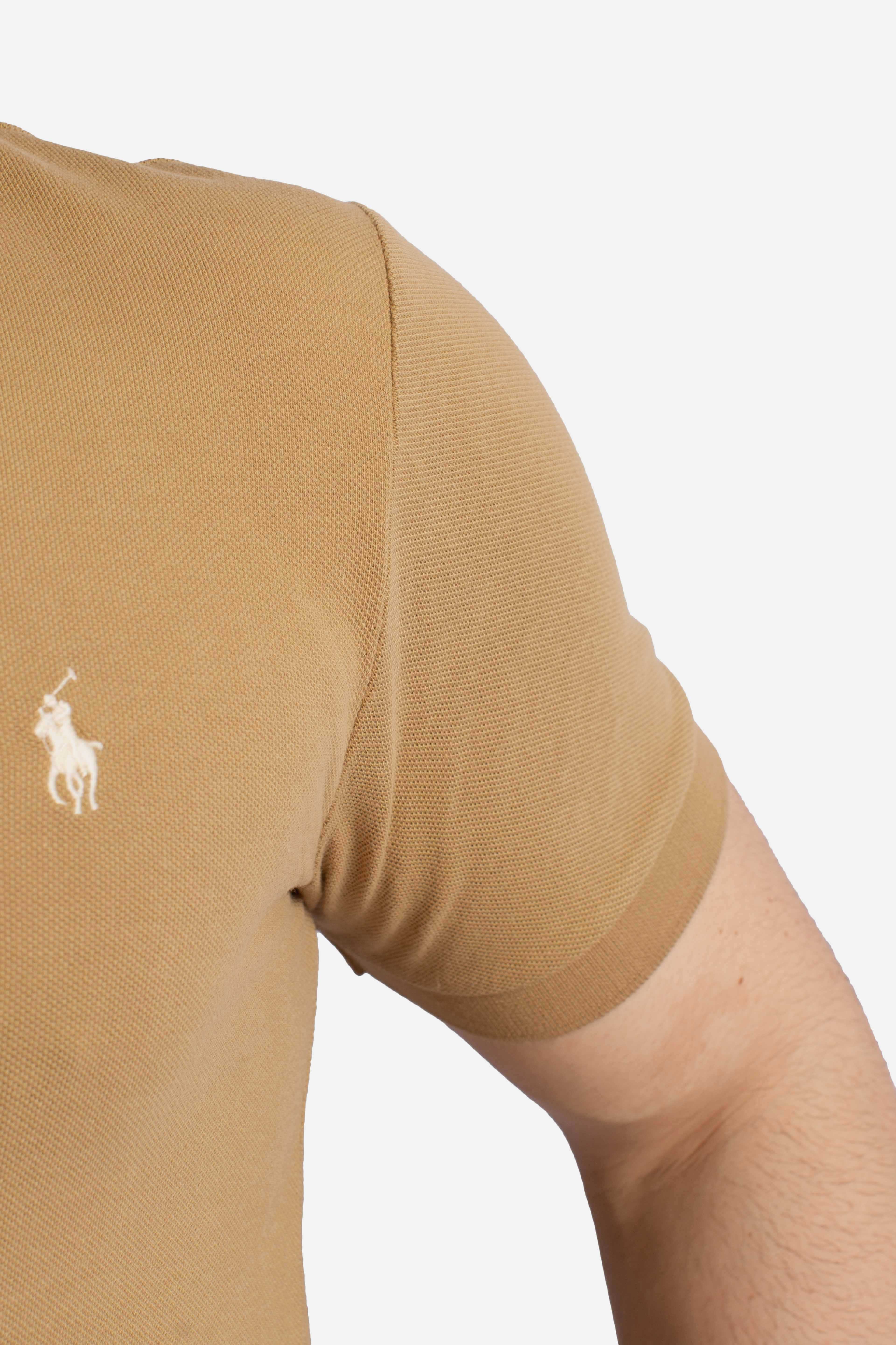 Polo iconica in piqué Custom Slim-Fit cafe tan