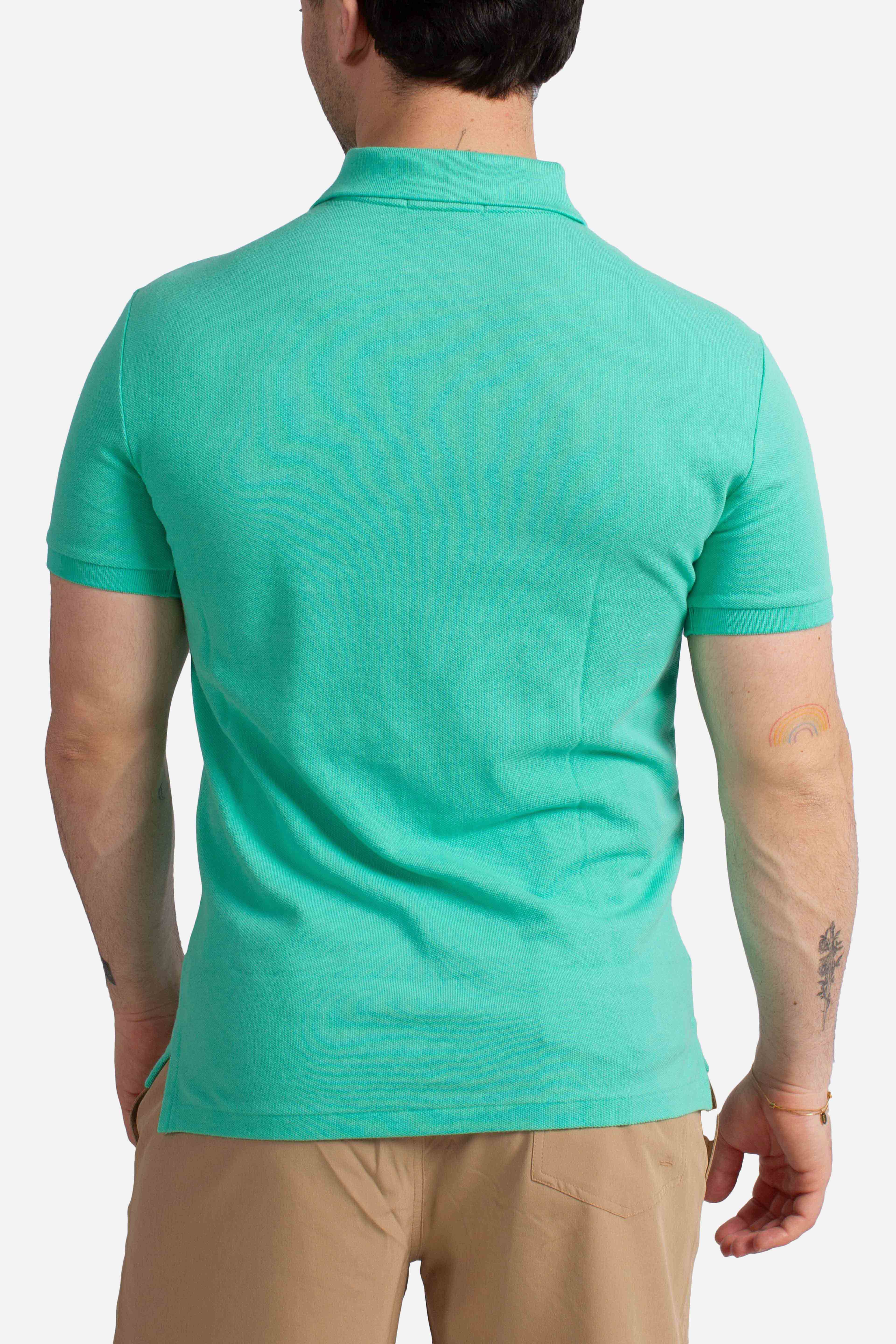 Polo iconica in piqué Custom Slim-Fit green