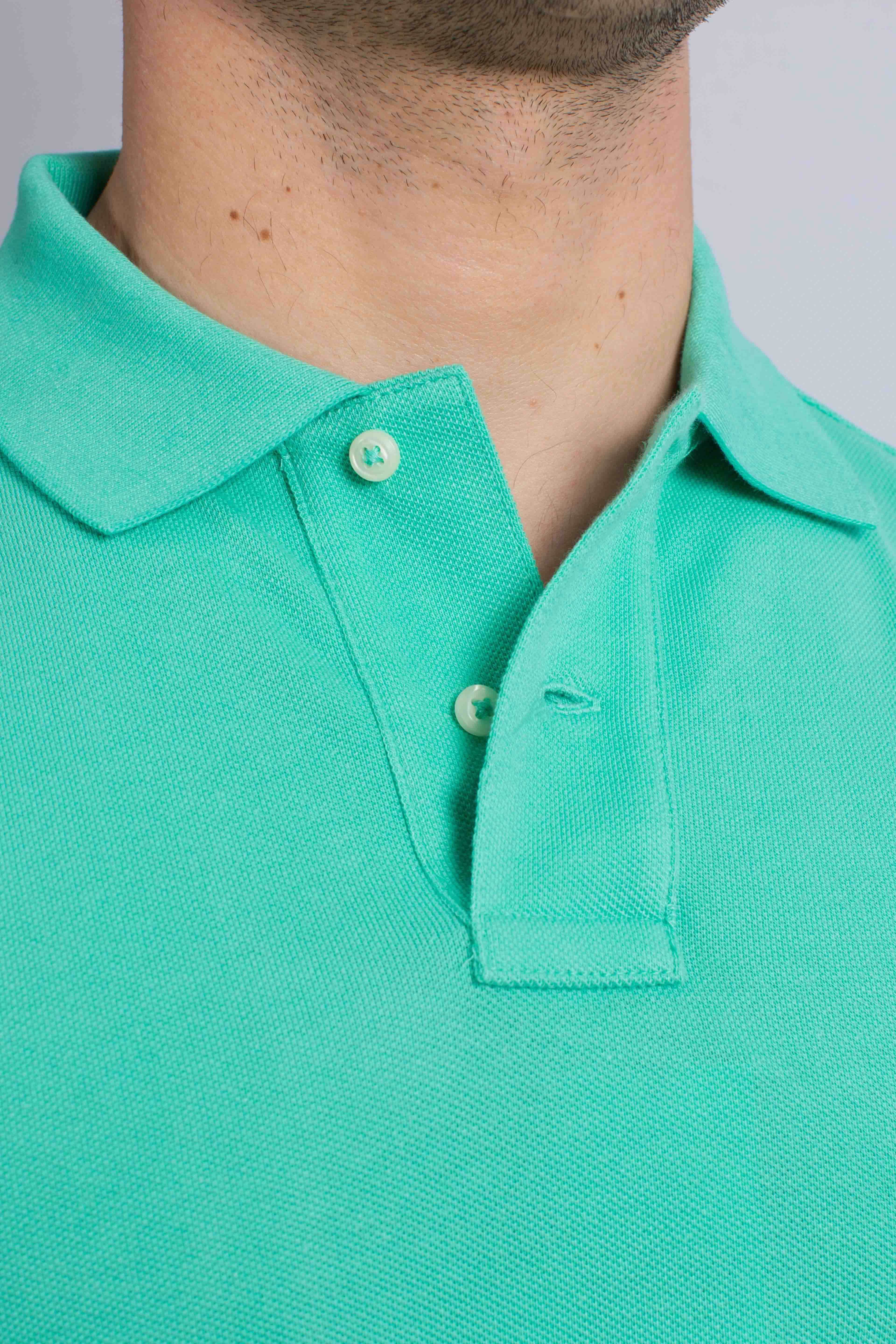 Polo iconica in piqué Custom Slim-Fit green