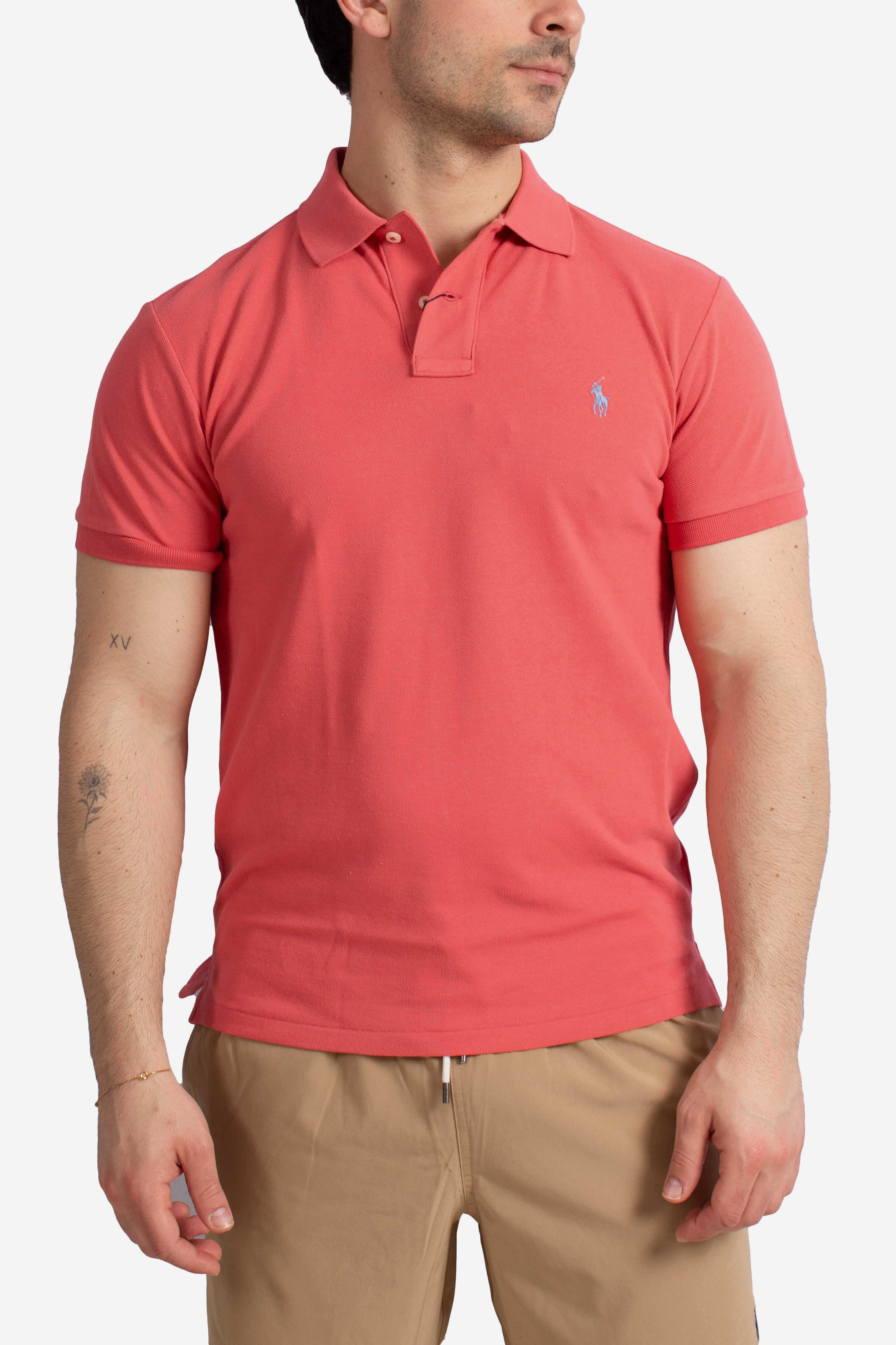 Polo iconica in piqué Custom Slim-Fit red