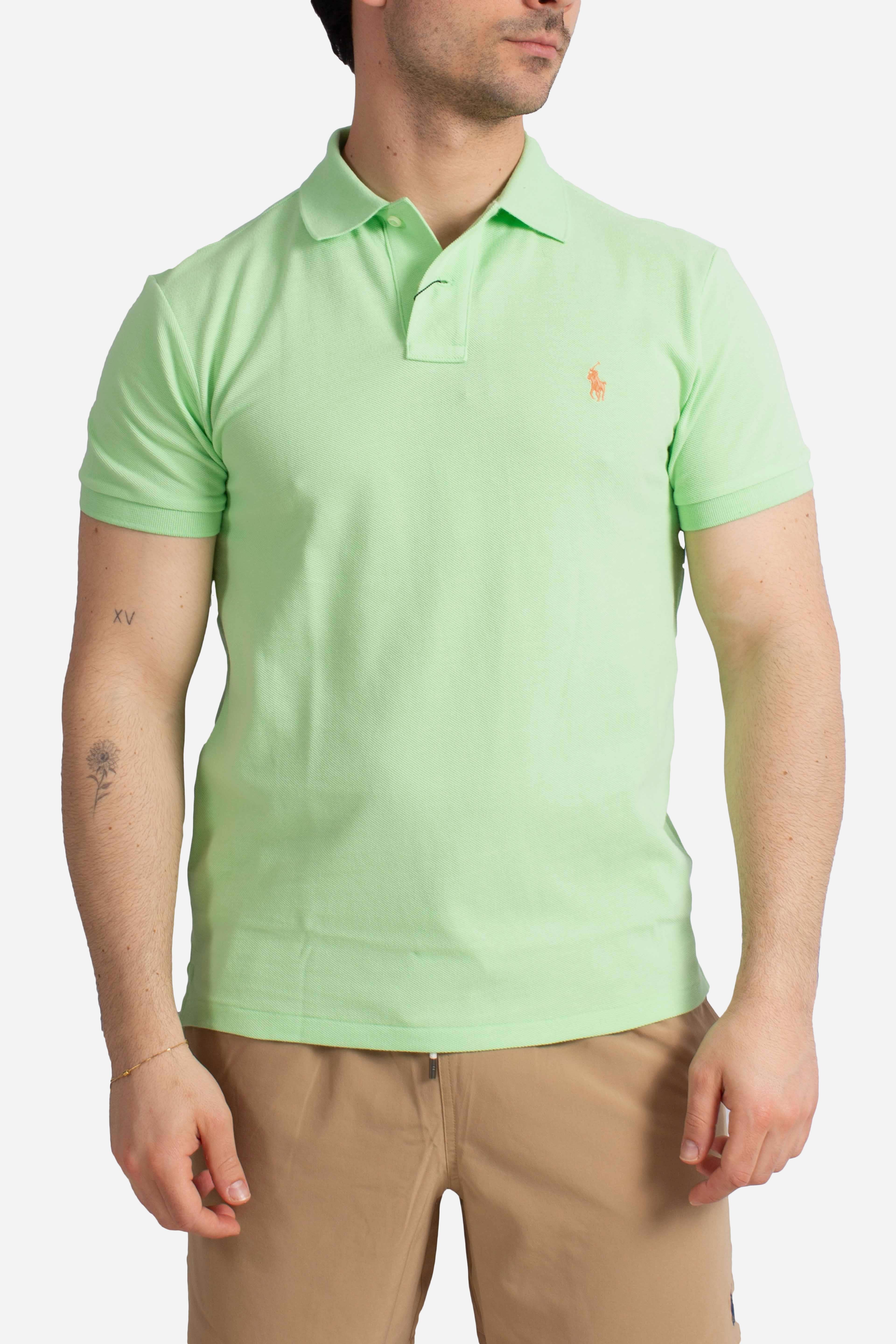 Polo iconica in piqué Custom Slim-Fit green