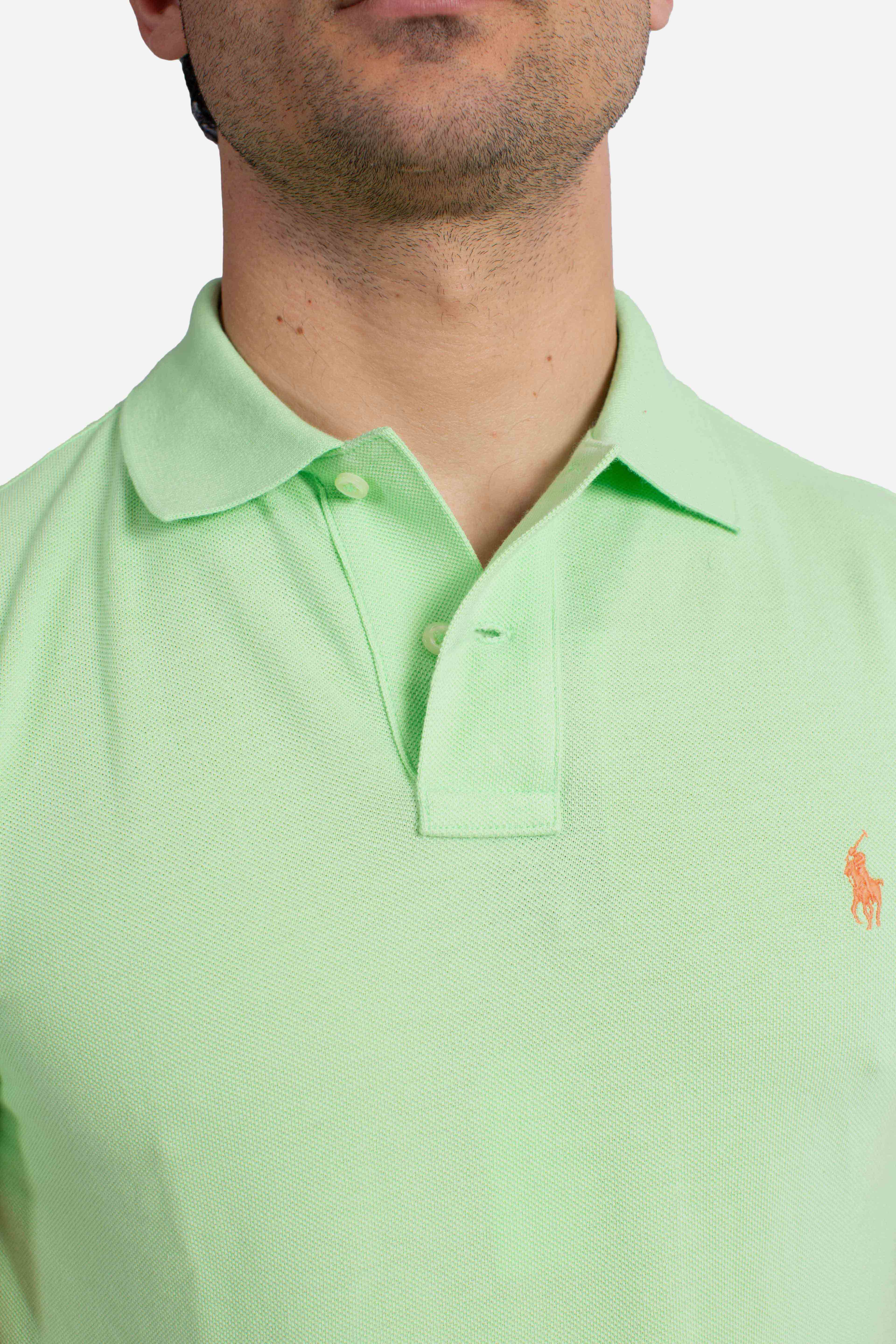 Polo iconica in piqué Custom Slim-Fit green