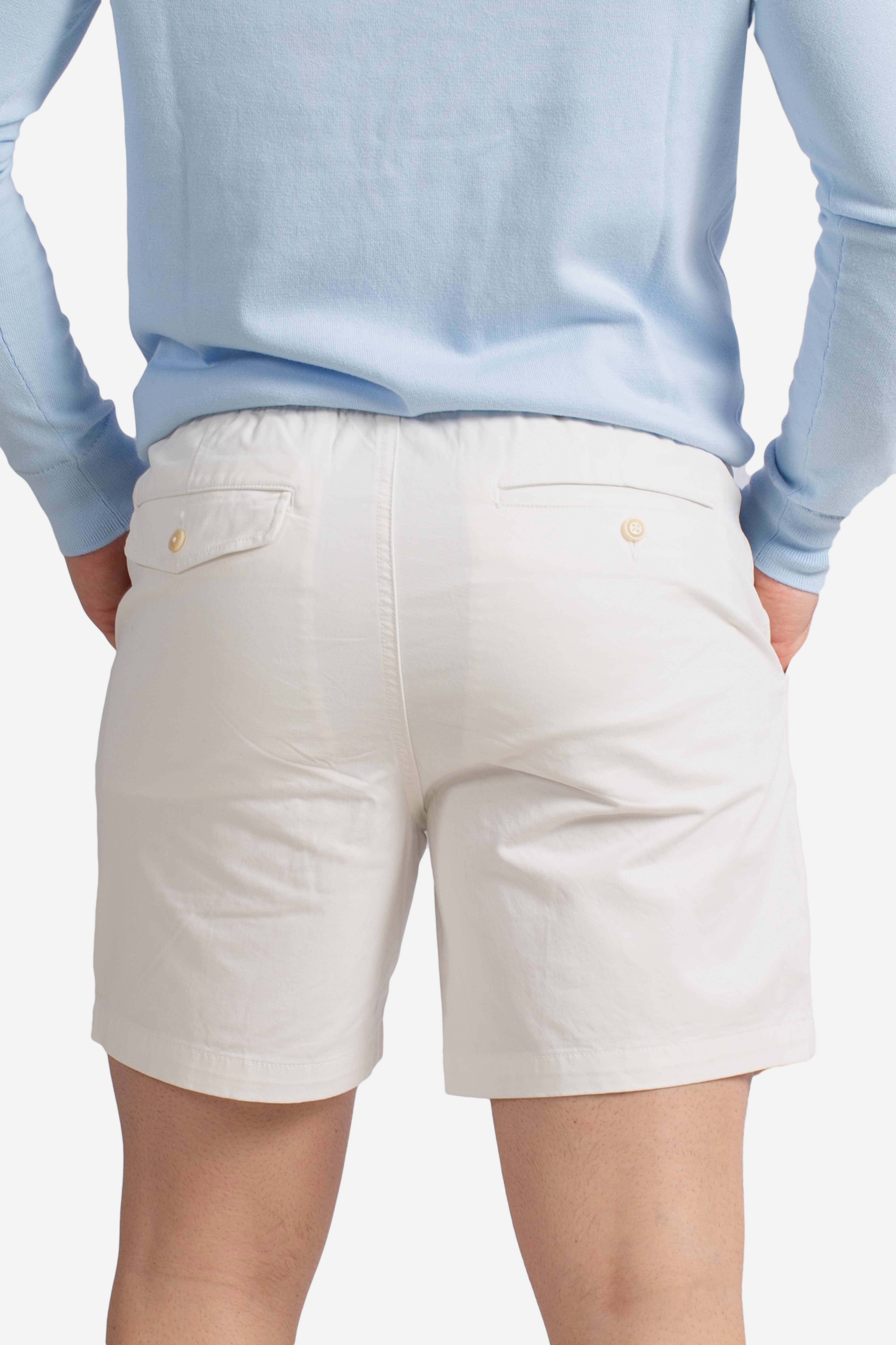 Short Prepster Polo in chino stretch white