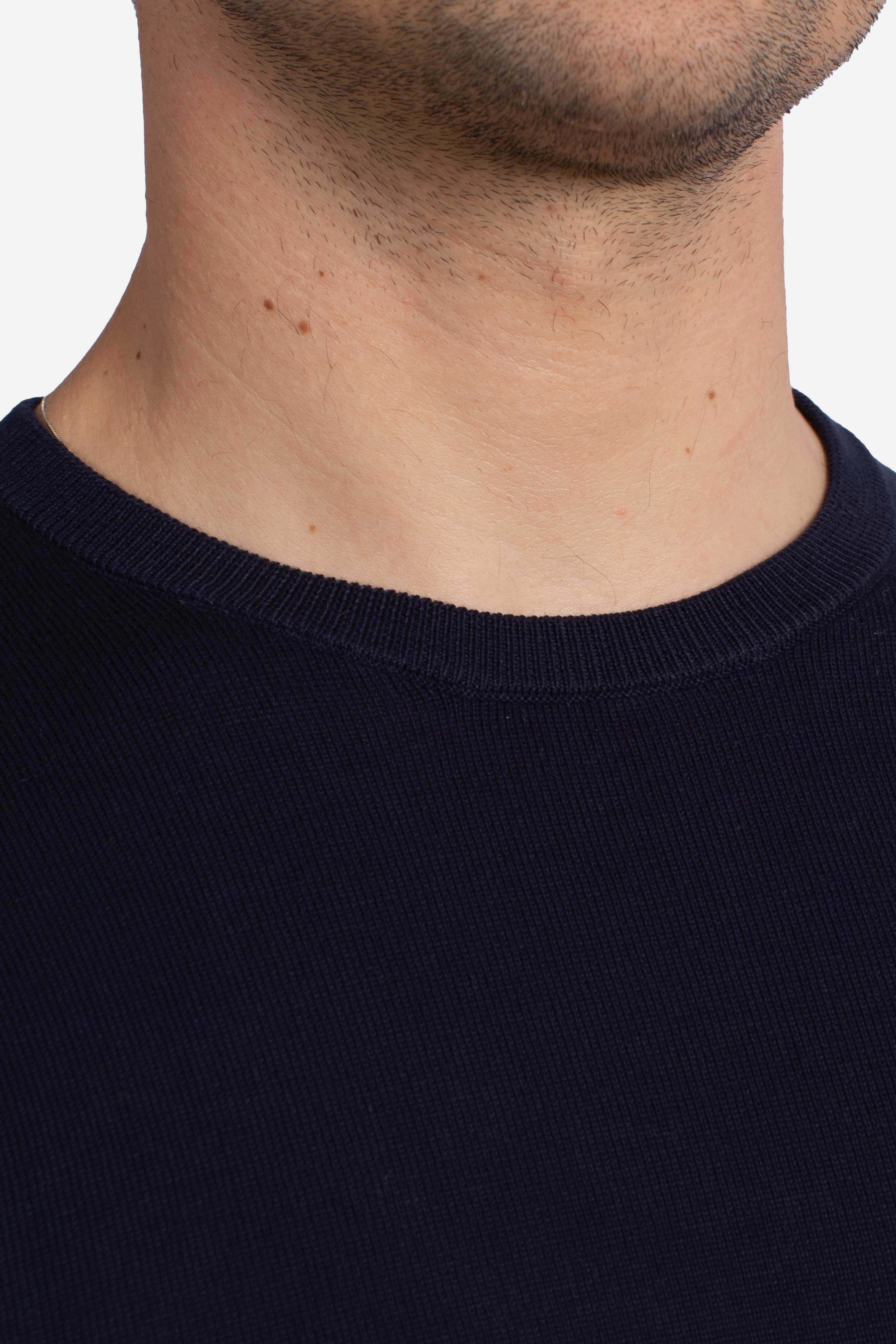 Maglia in cotone Slim-Fit blu
