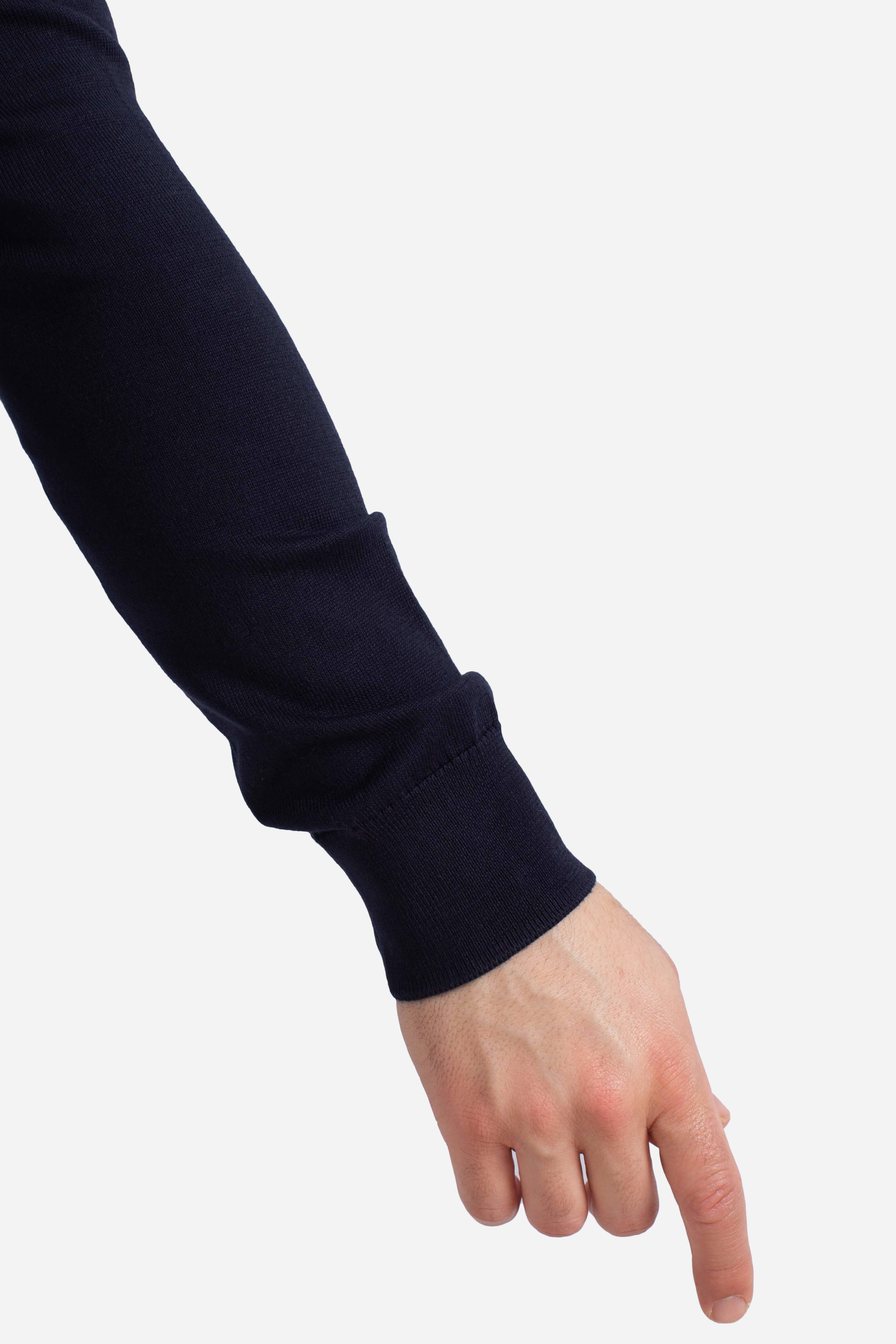 Maglia in cotone Slim-Fit blu