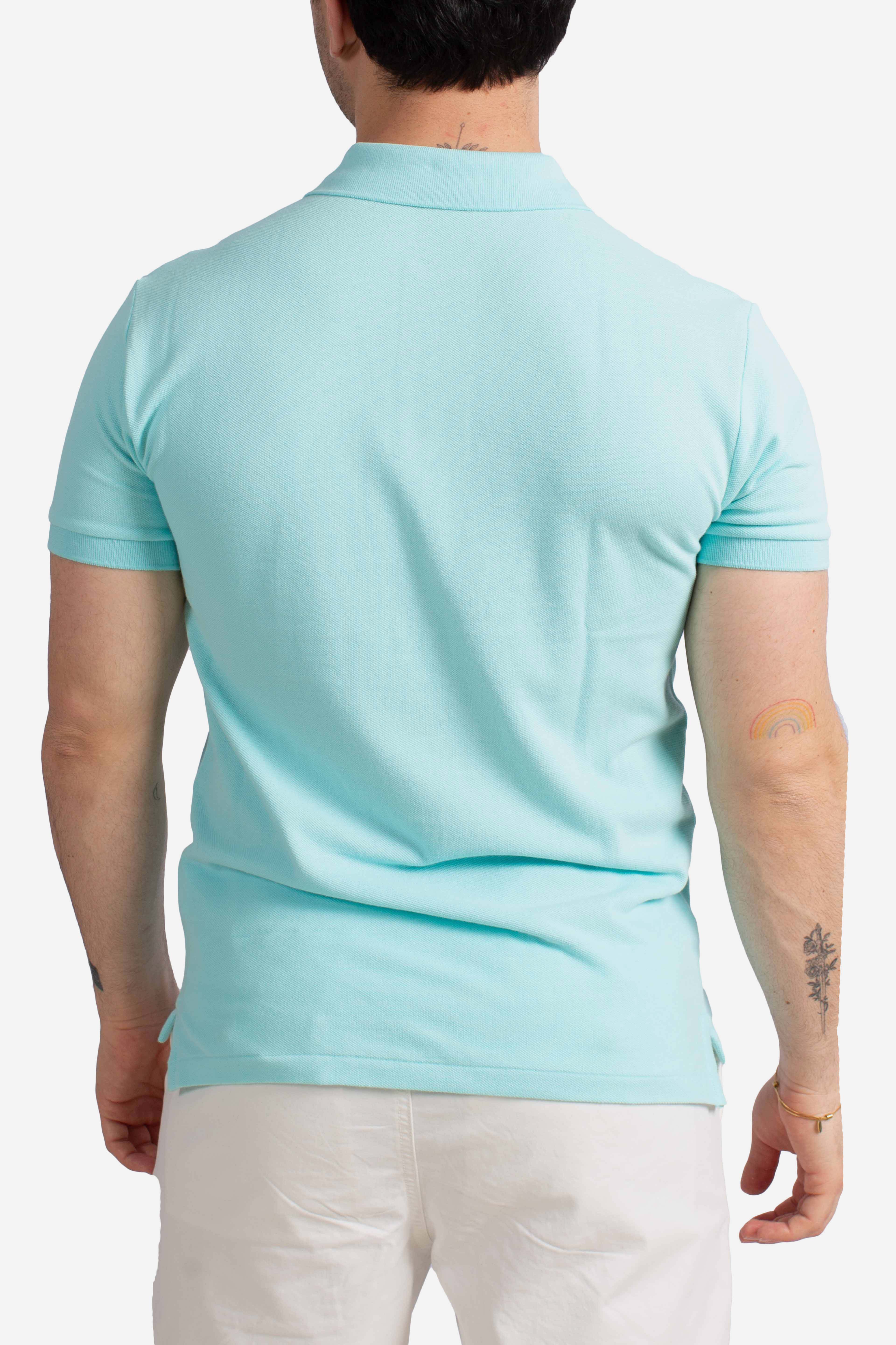 Polo iconica in piqué Custom Slim-Fit sky blue