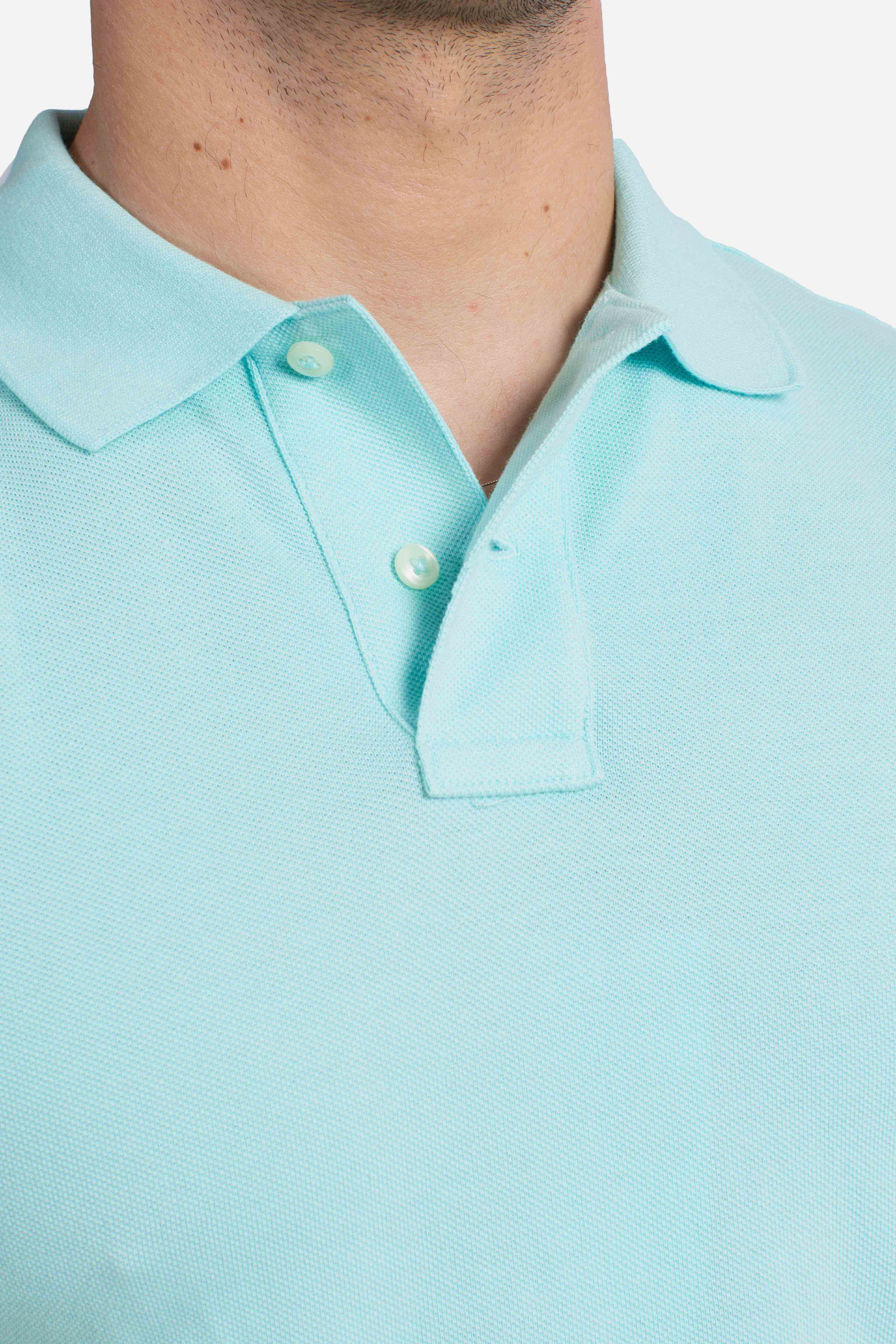 Polo iconica in piqué Custom Slim-Fit sky blue