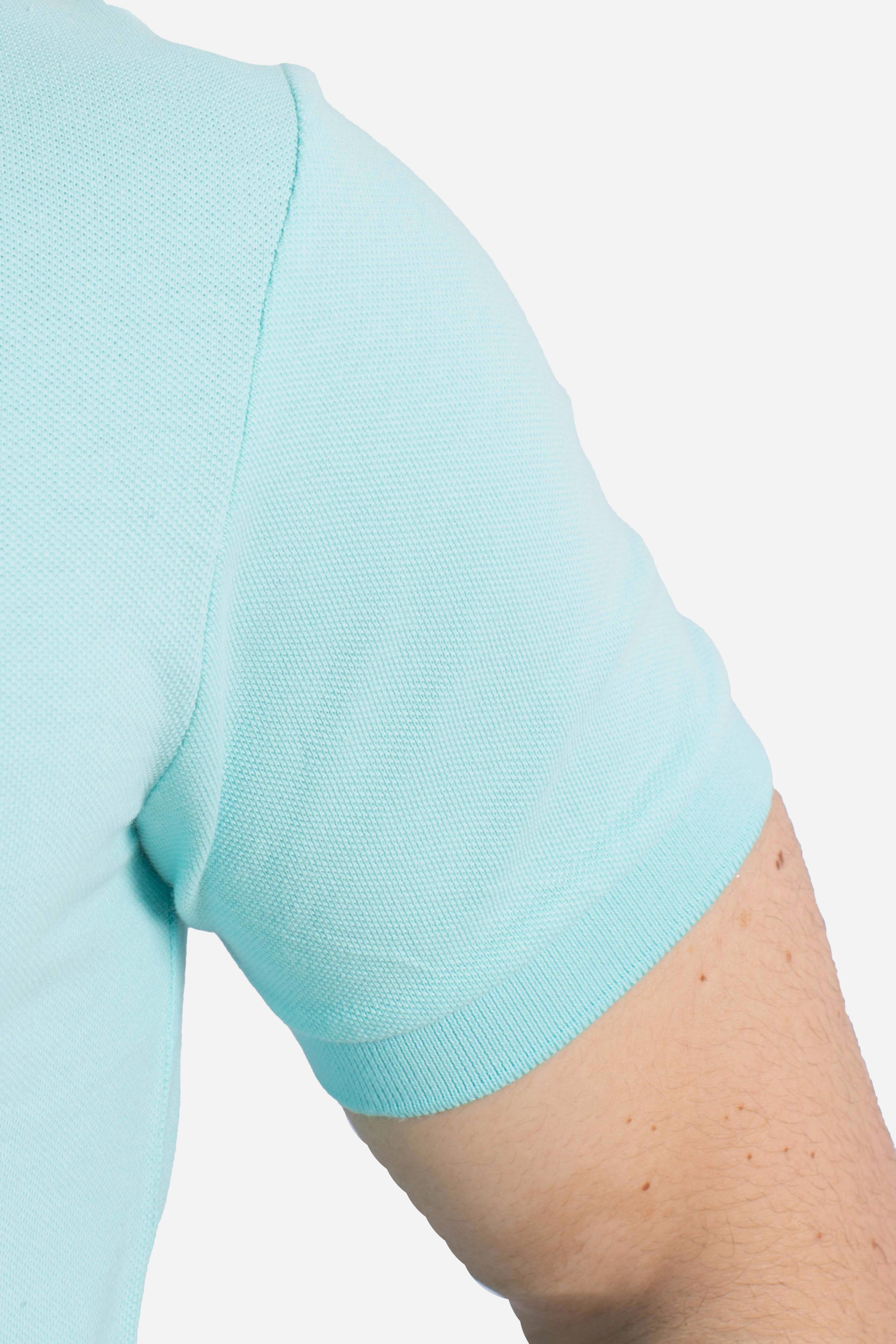 Polo iconica in piqué Custom Slim-Fit sky blue