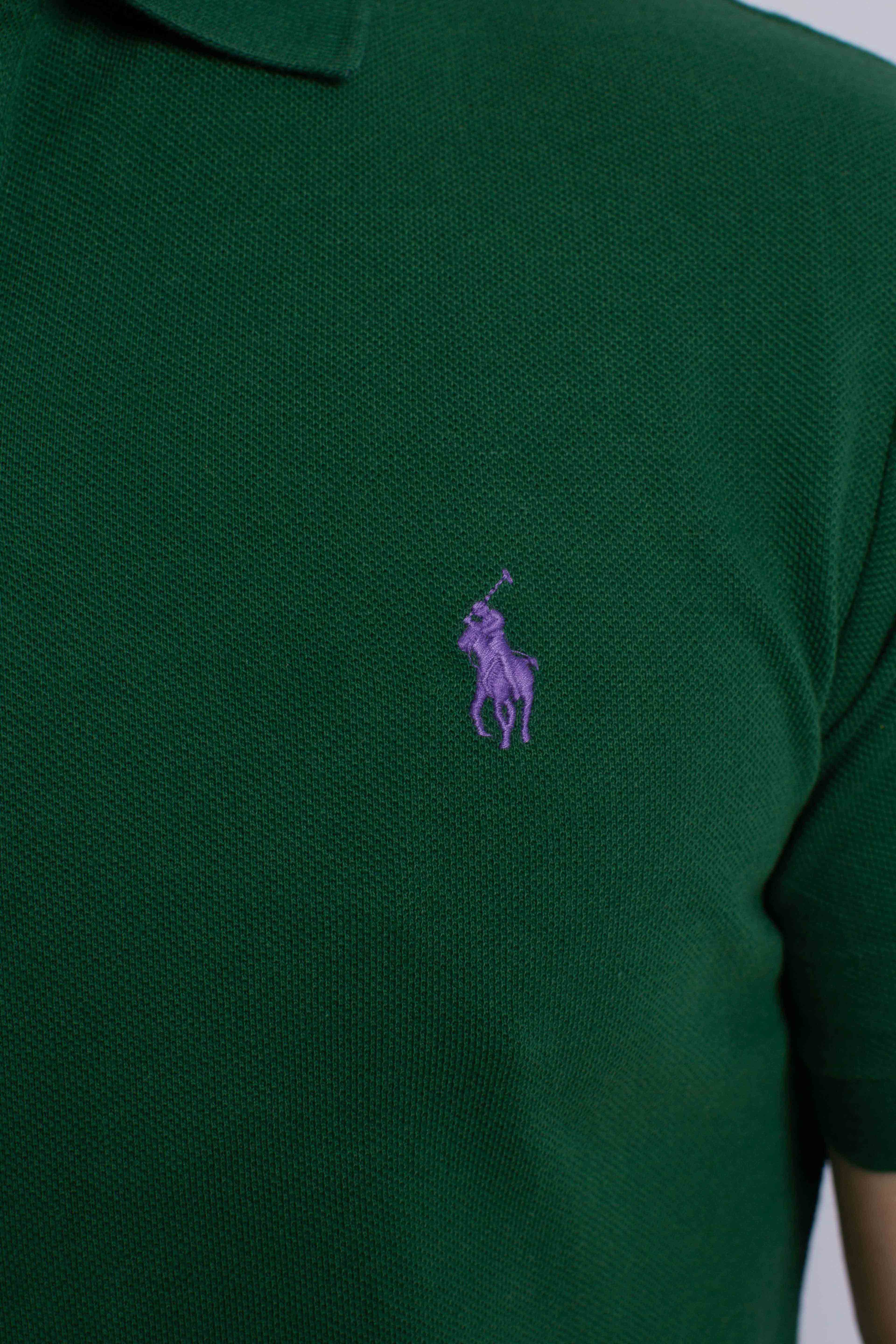 Polo iconica in piqué Custom Slim-Fit green