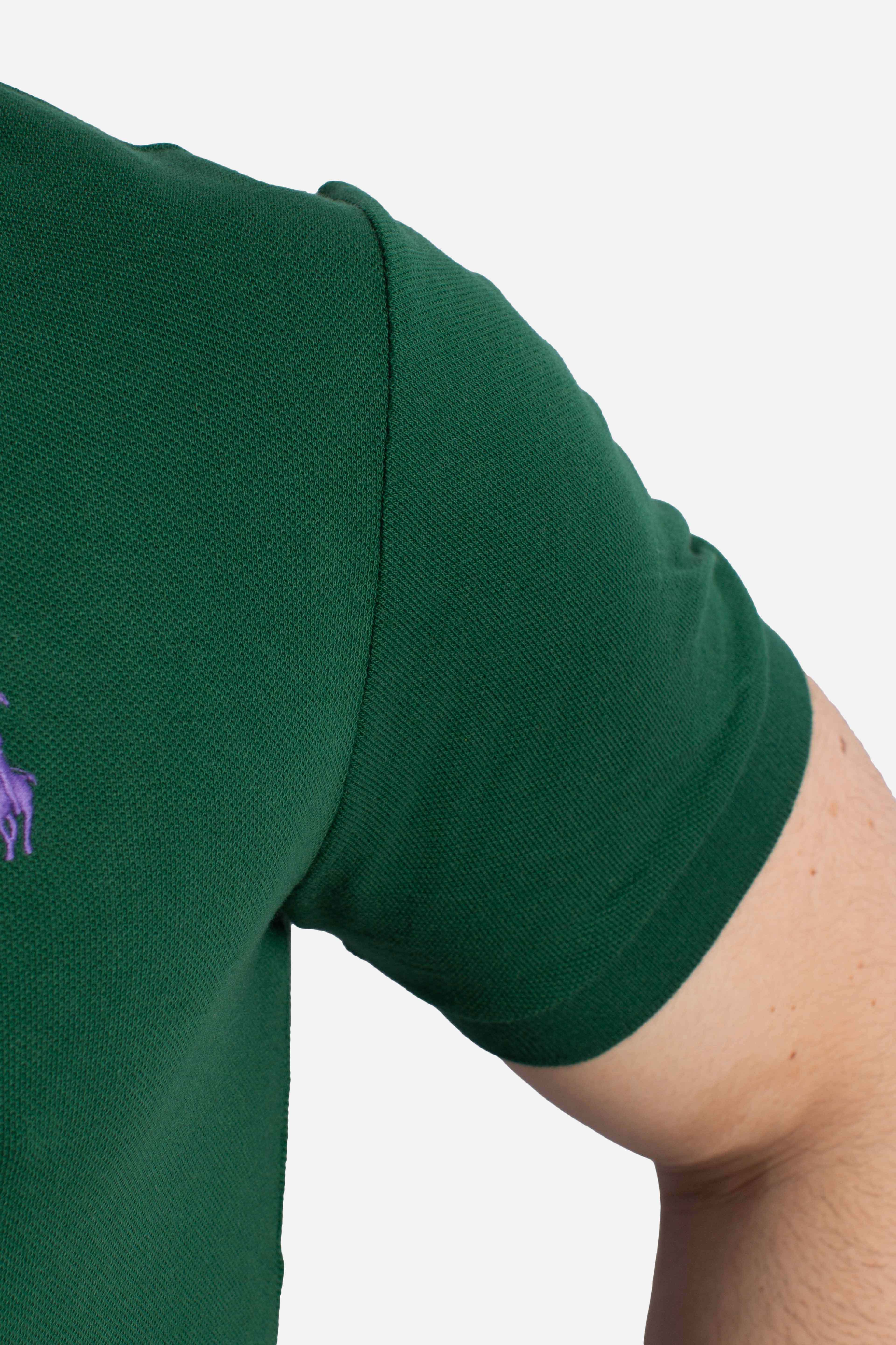 Polo iconica in piqué Custom Slim-Fit green