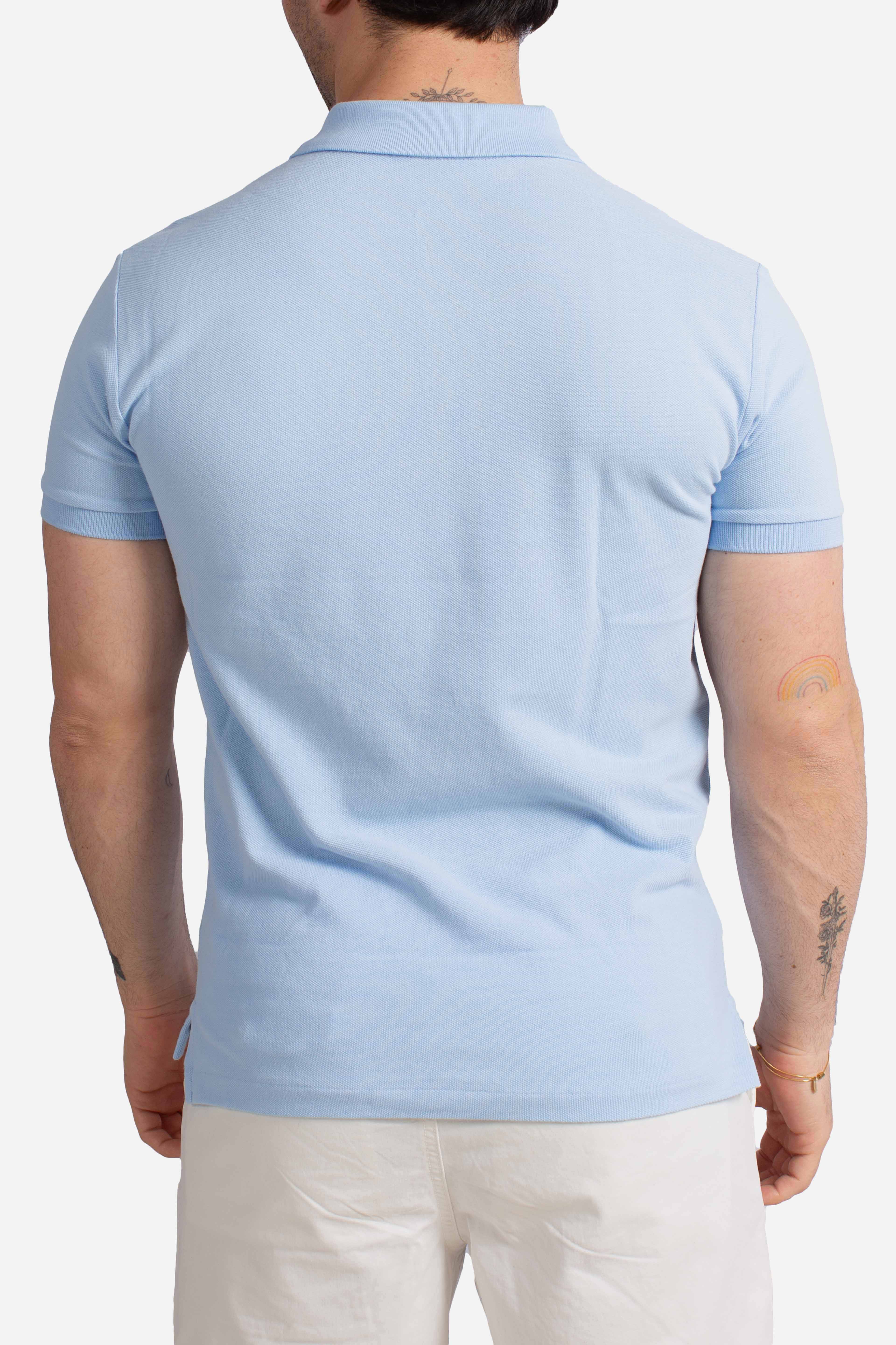 Polo iconica in piqué Custom Slim-Fit light blue