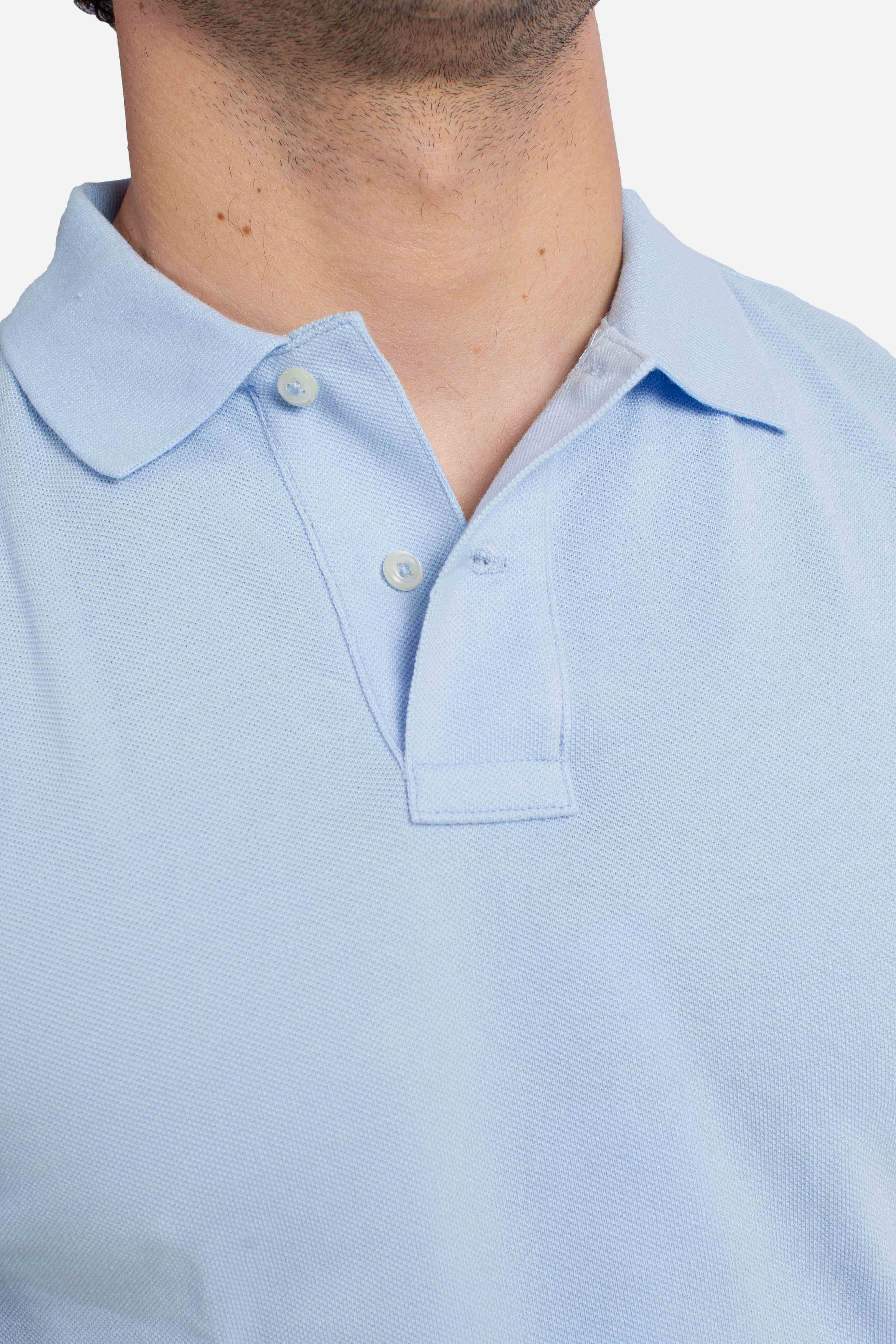 Polo iconica in piqué Custom Slim-Fit light blue