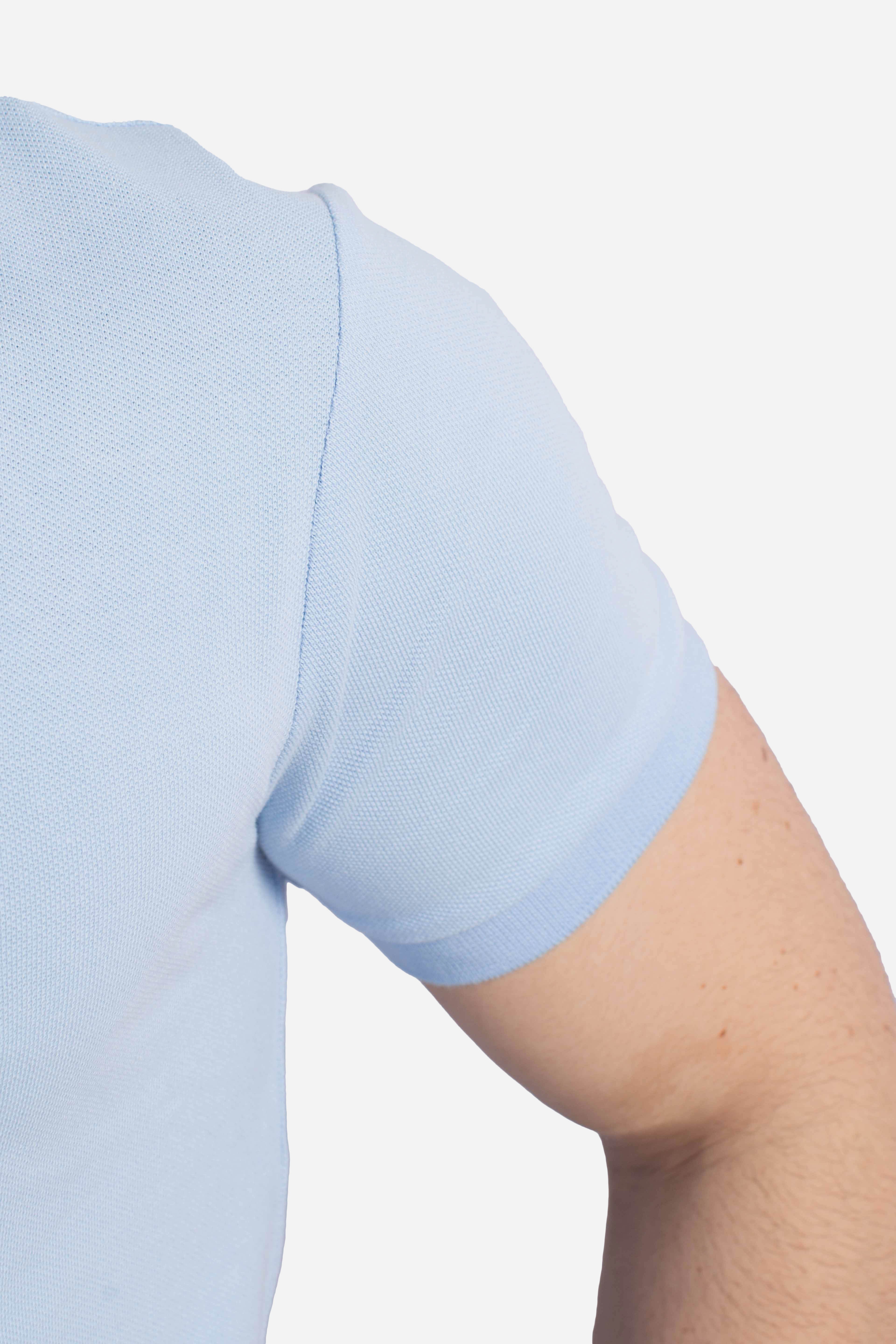 Polo iconica in piqué Custom Slim-Fit light blue
