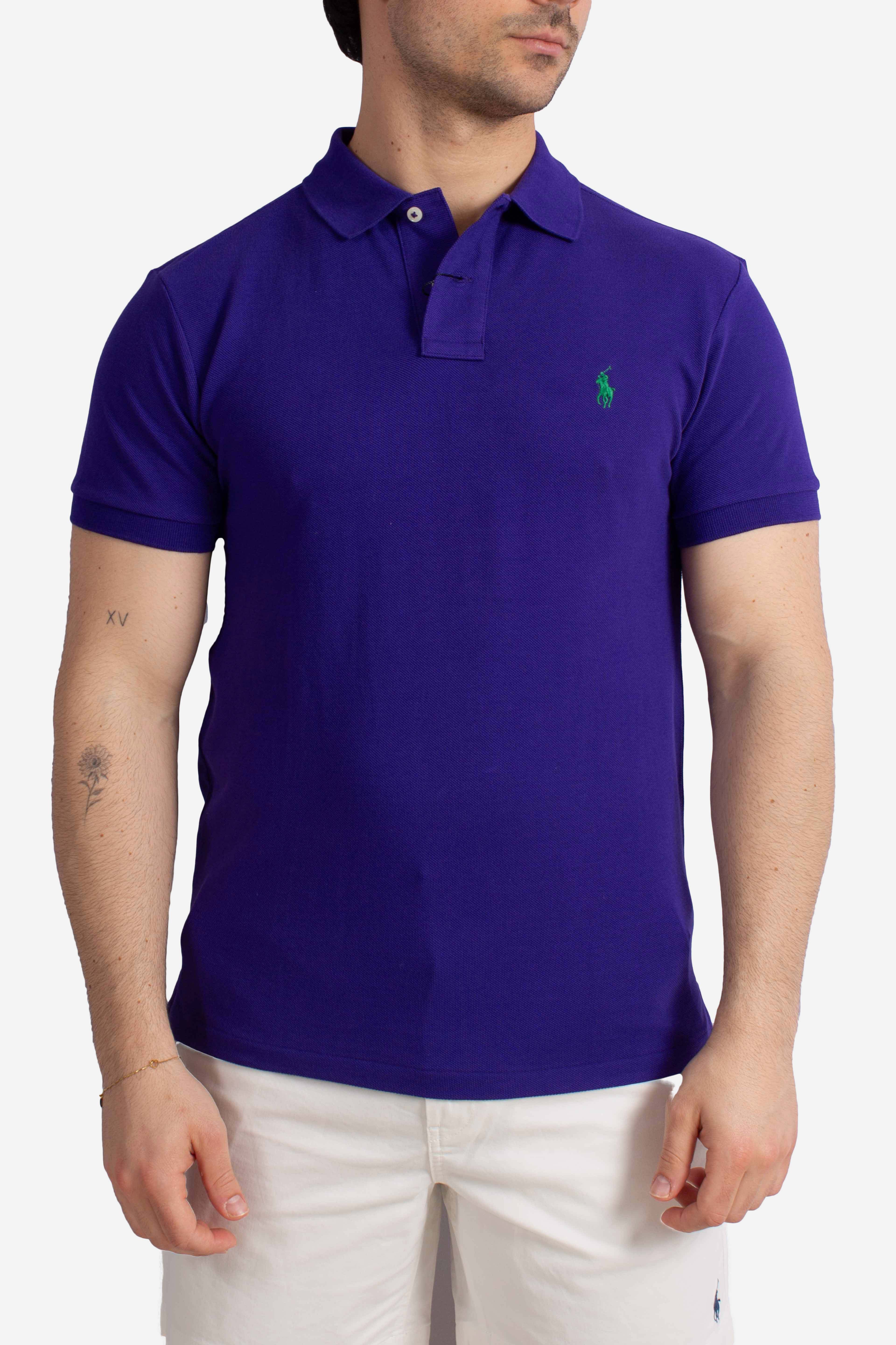 Polo iconica in piqué Custom Slim-Fit purple