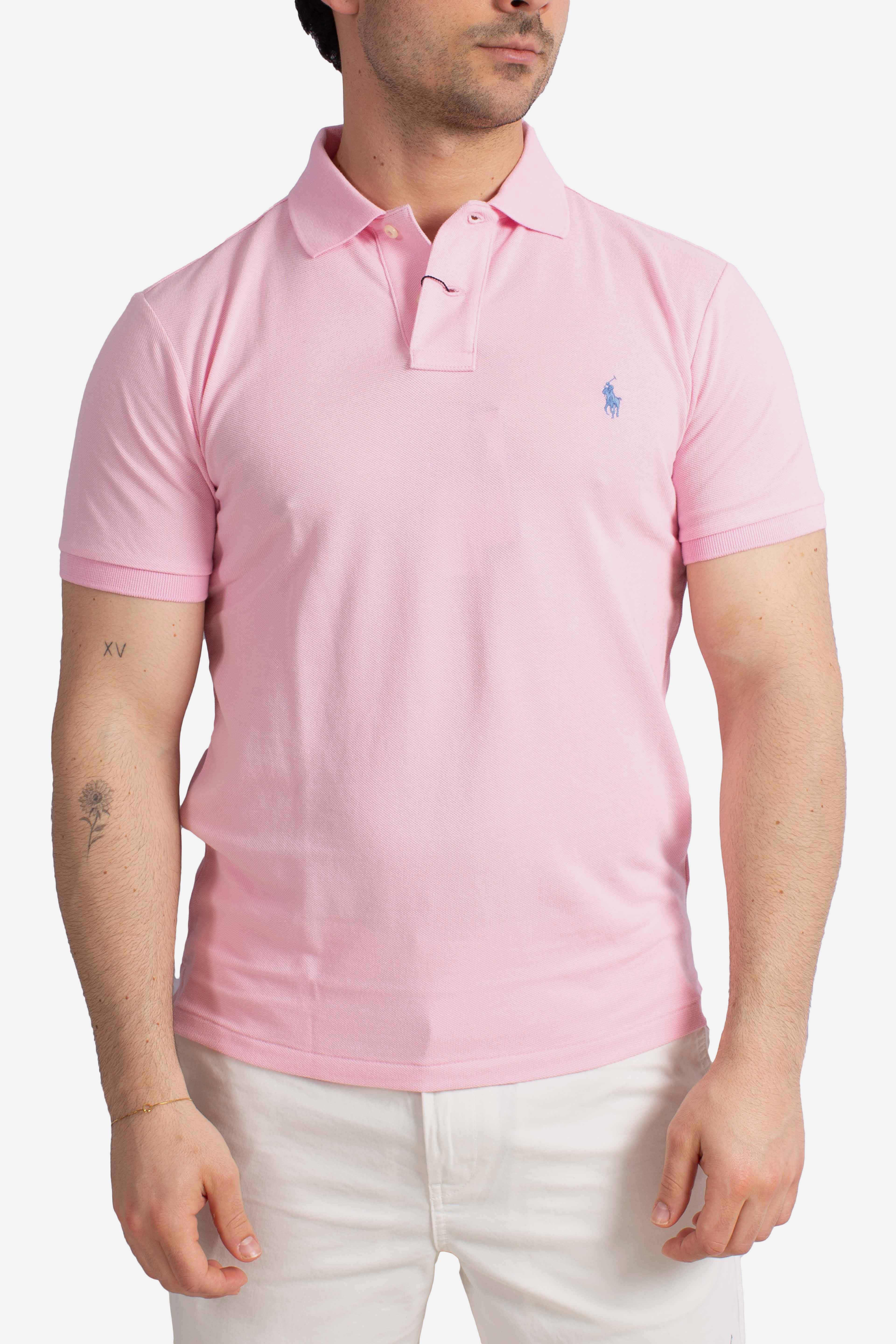 Polo iconica in piqué Custom Slim-Fit pink