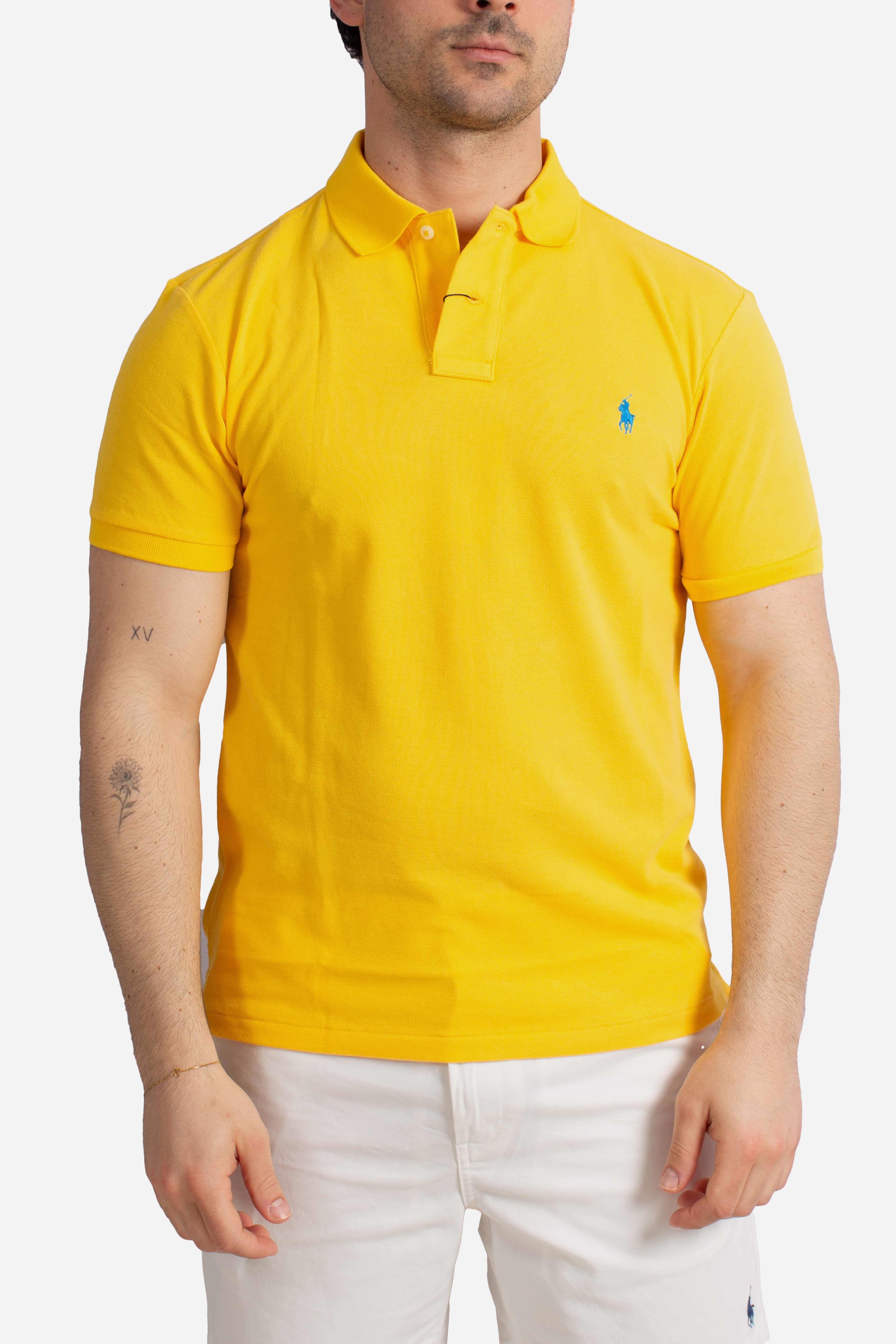 Polo iconica in piqué Custom Slim-Fit yellow
