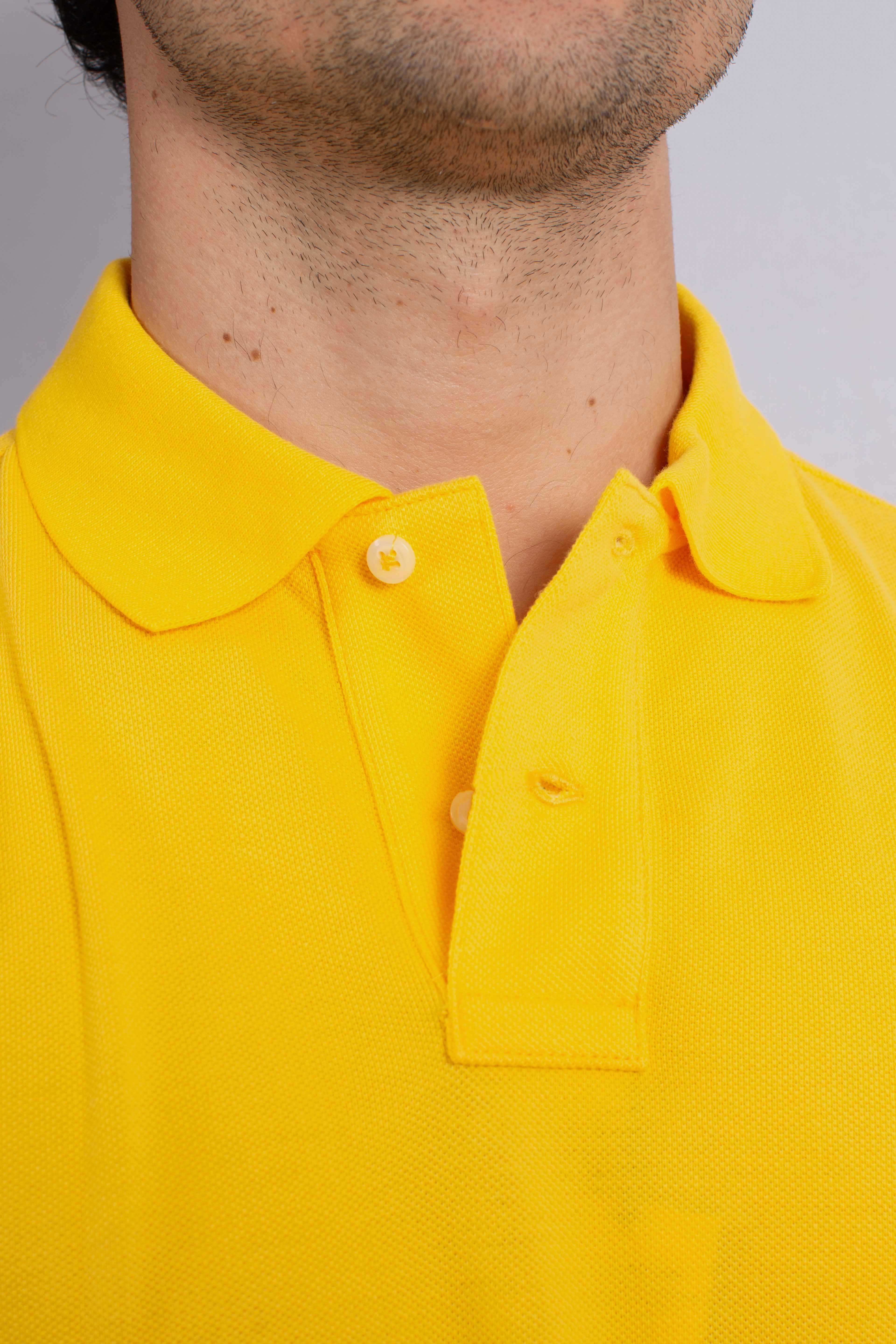 Polo iconica in piqué Custom Slim-Fit yellow