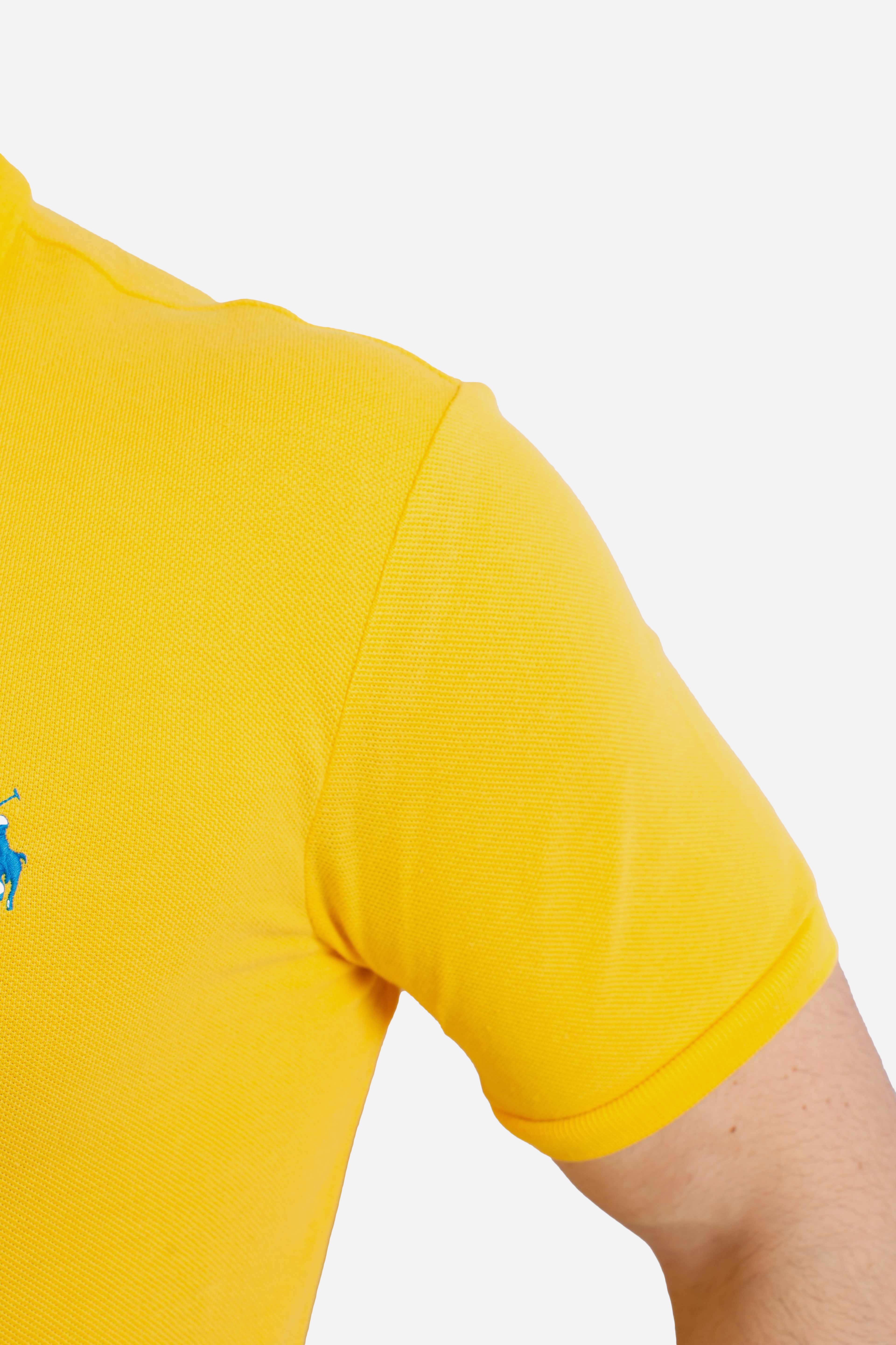 Polo iconica in piqué Custom Slim-Fit yellow