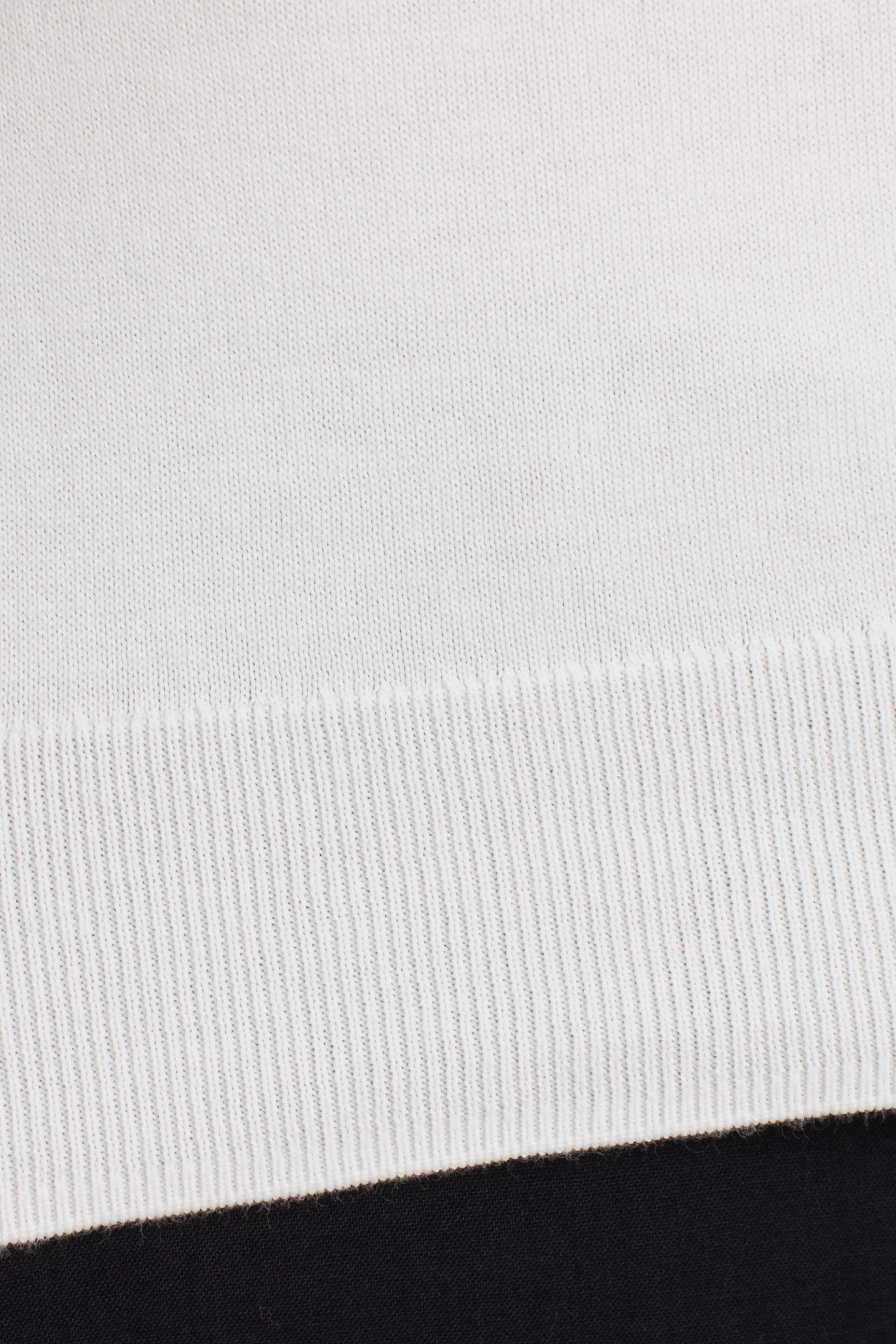 Maglione slim fit in cotone testurizzato white