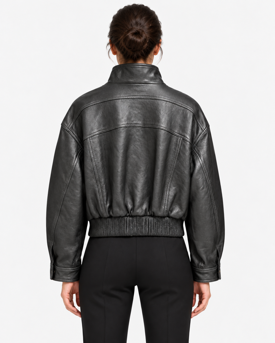 Fay Bomber Donna Cropped in Nappa Washed Nera