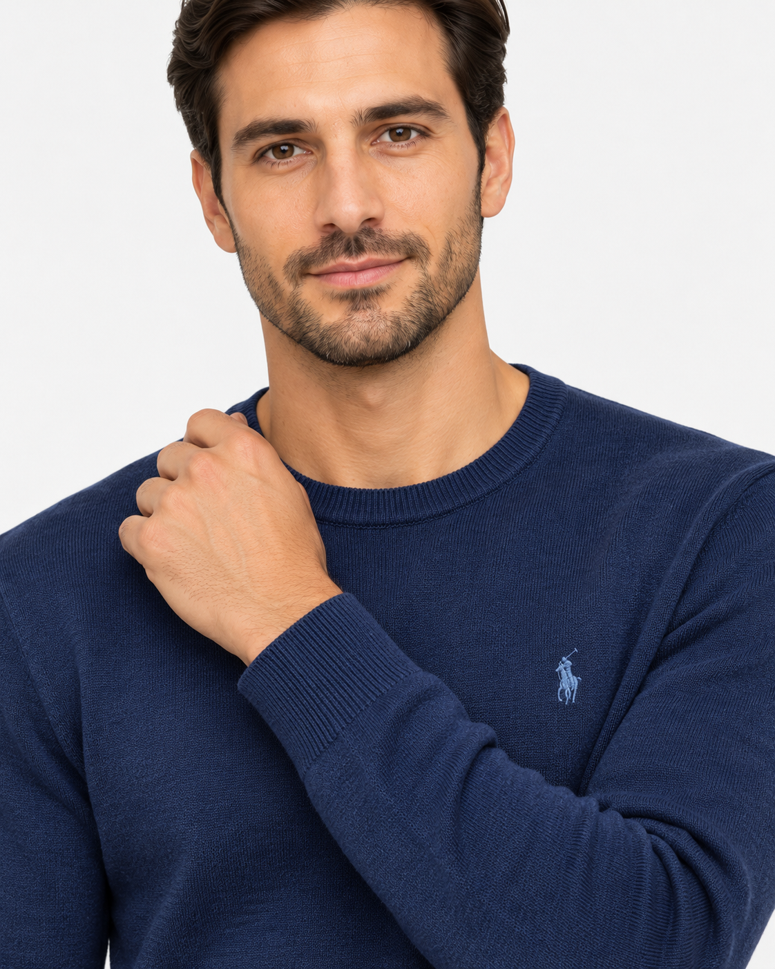 Polo Ralph Lauren Maglione Uomo Girocollo in Pura Lana Blu
