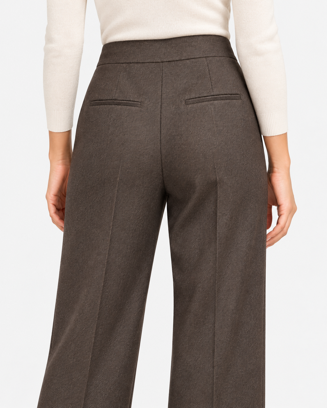 Gran Sasso Pantaloni Donna Testa di Moro in Lana e Cashmere