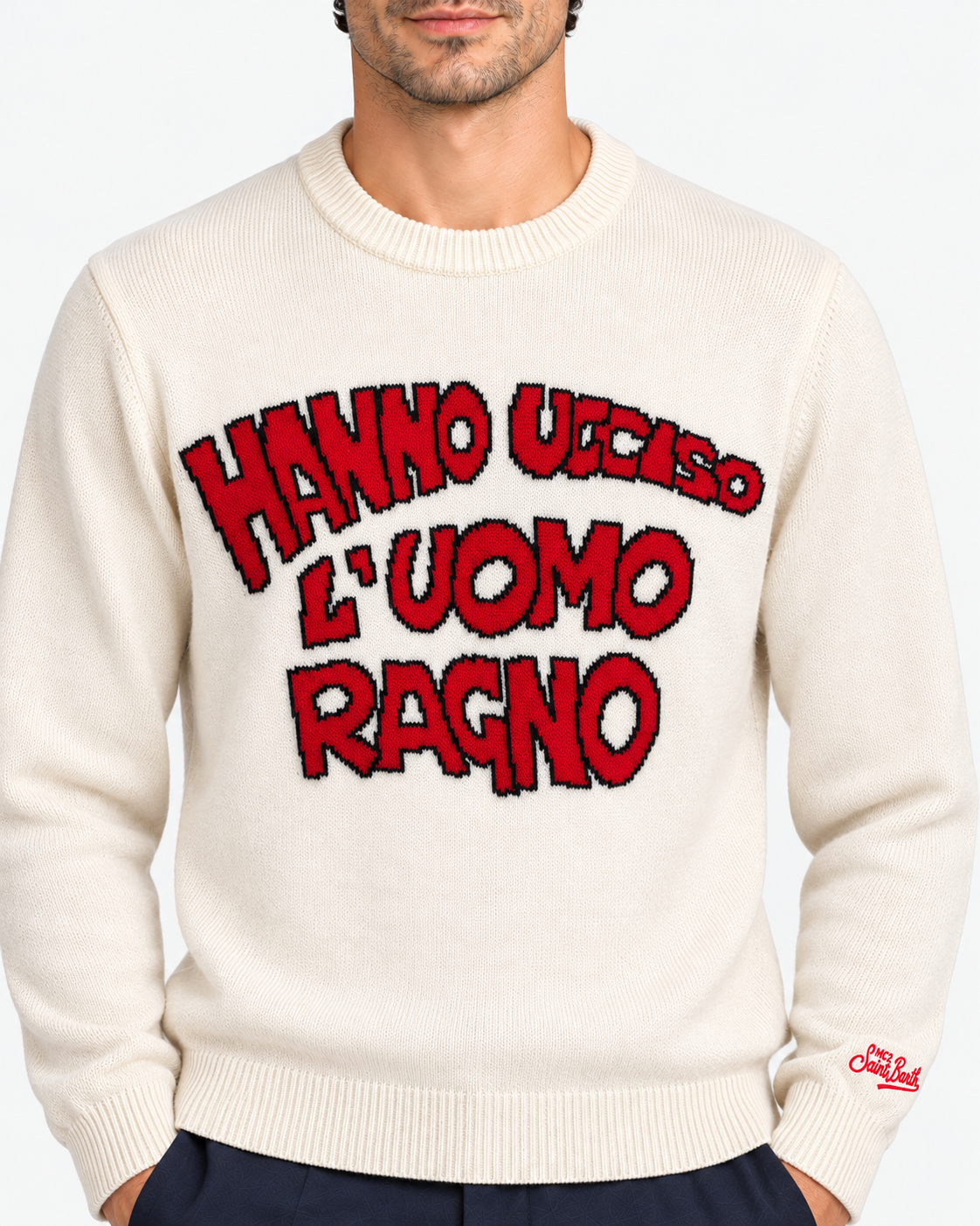 MC2 Saint Barth 883 Maglia Uomo Hanno Ucciso l’Uomo Ragno Panna