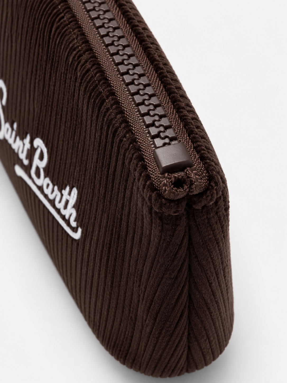 MC2 Saint Barth Pochette Donna Aline Mini in Velluto a Coste Marrone
